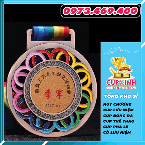 HC038 Huy Chương Cánh Hoa Huy Chương Vàng Bạc Đồng Kim Loại