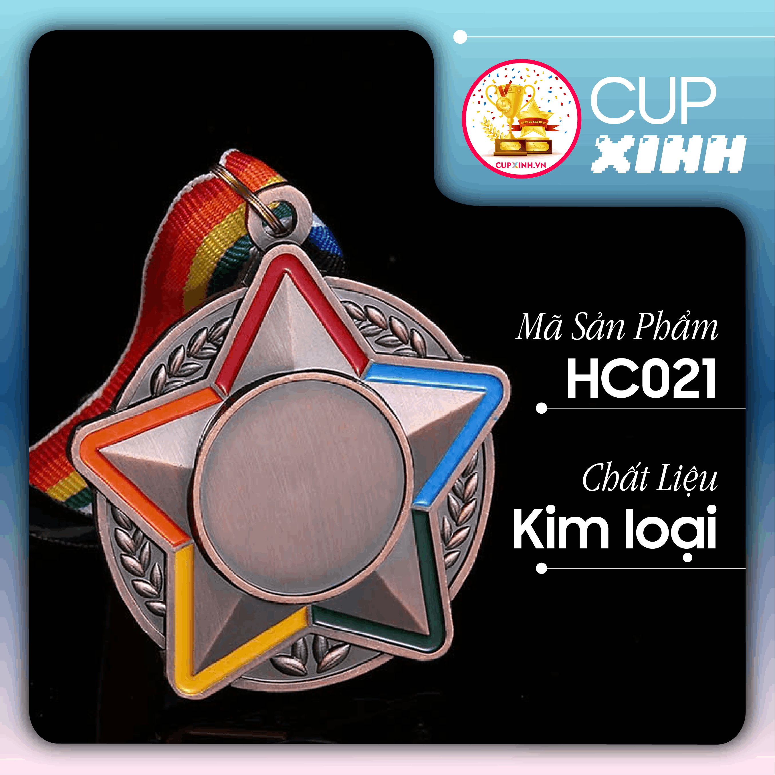 HC021 Ngôi Sao Huy Chương Vàng Bạc Đồng Kim Loại
