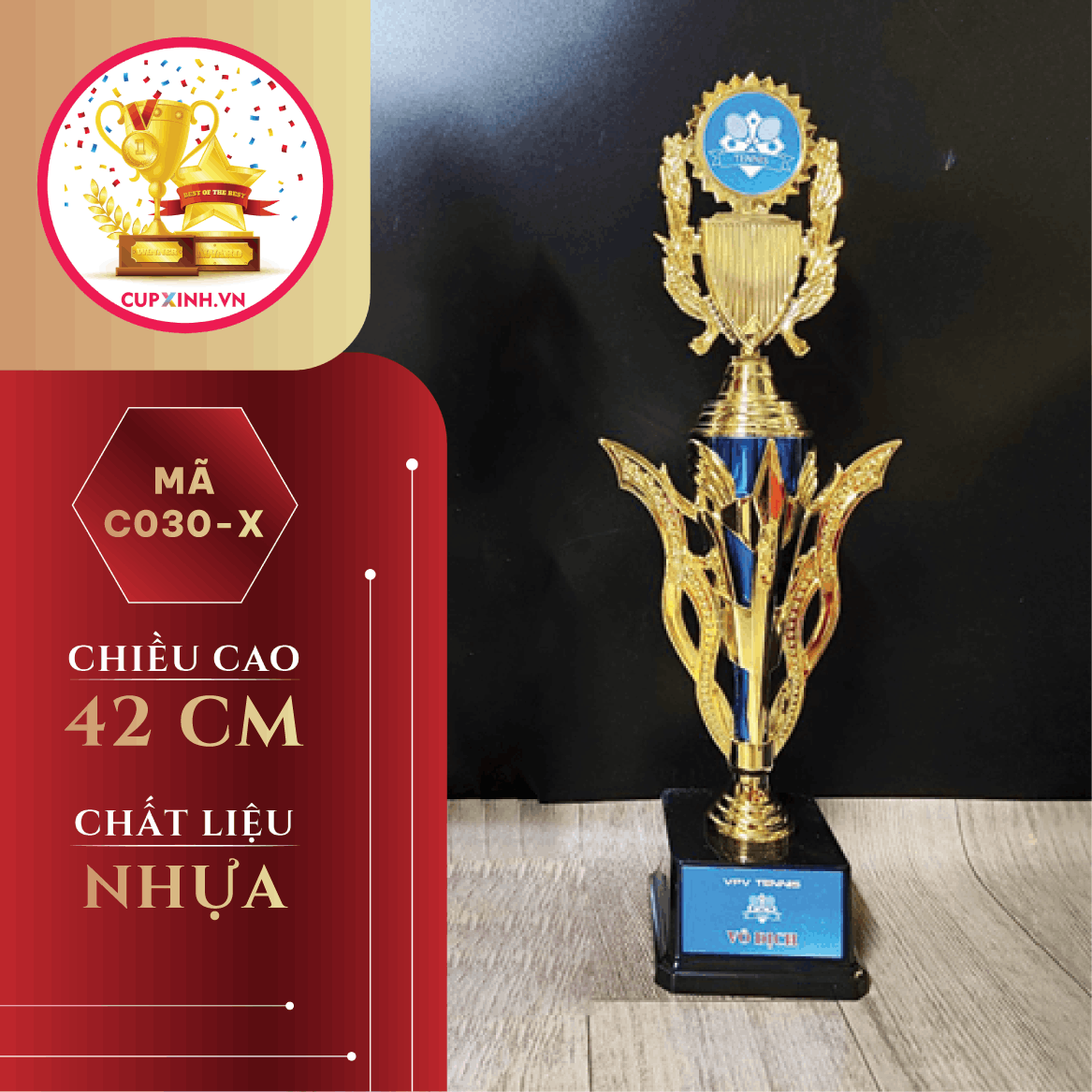 C030 Thẩm Mỹ Rồng Cup Bộ Xanh Đỏ Trắng Nhựa