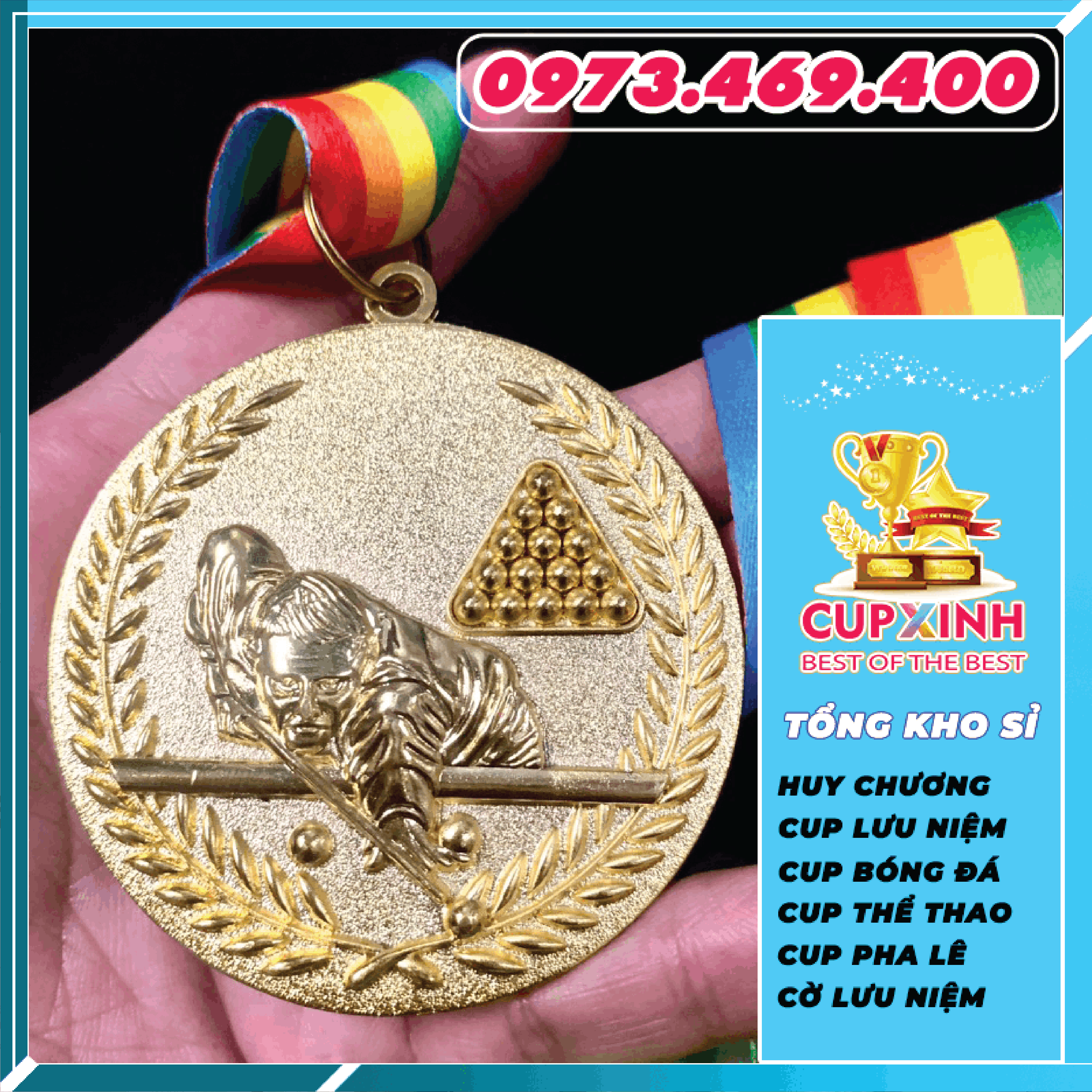 HC027 Bi-A Huy Chương Vàng Bạc Đồng Kim Loại