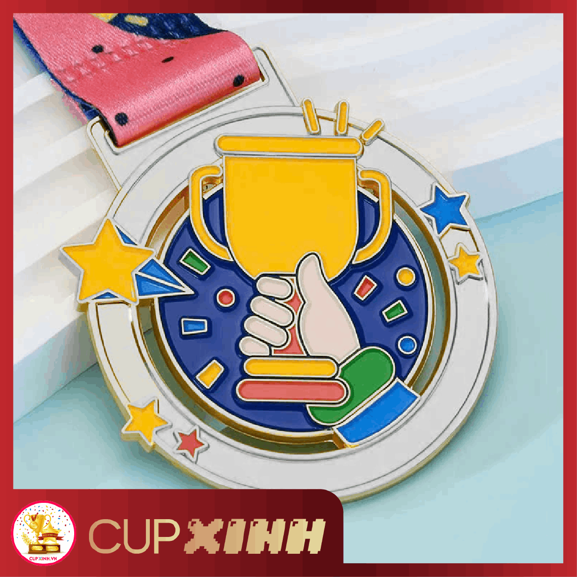 HC052 Huy Chương Vàng Bạc Đồng Kim Loại Nhiều Màu Sắc