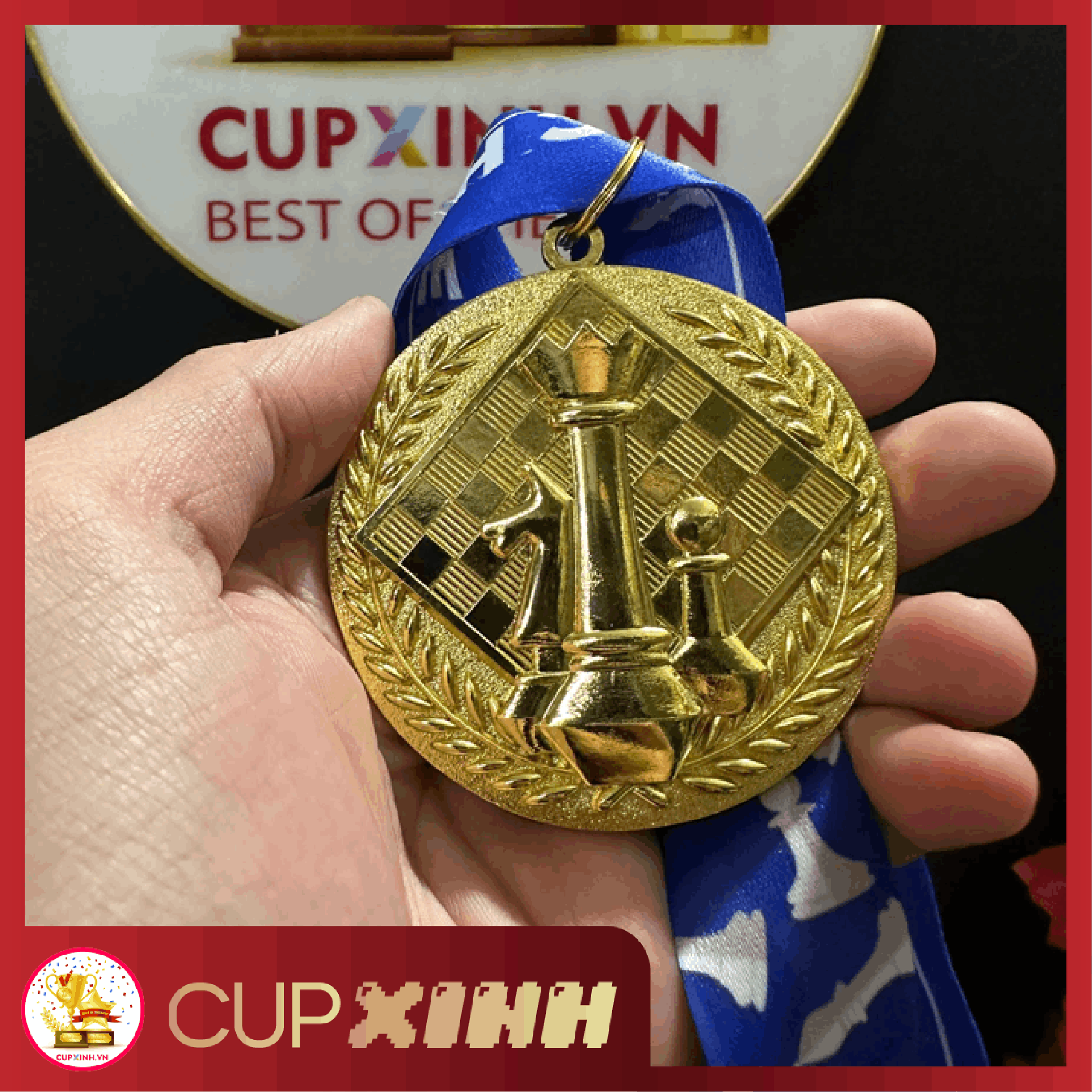 HC013 Cờ Vua Huy Chương Vàng Bạc Đồng Kim Loại