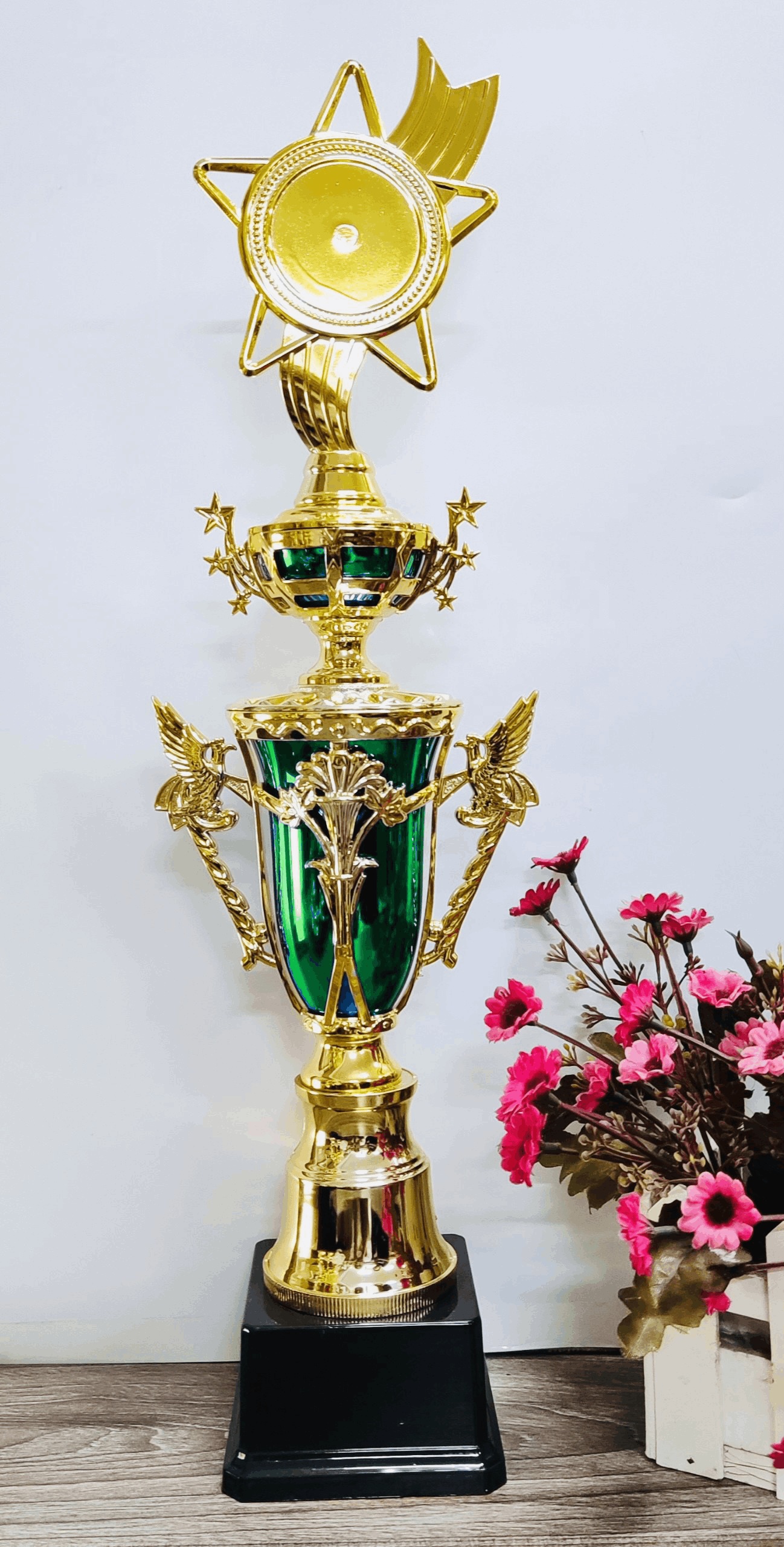 C058 - Cup Quả Dẹt Thân Chim Thẩm Mỹ Đỏ Trắng Xanh Tím