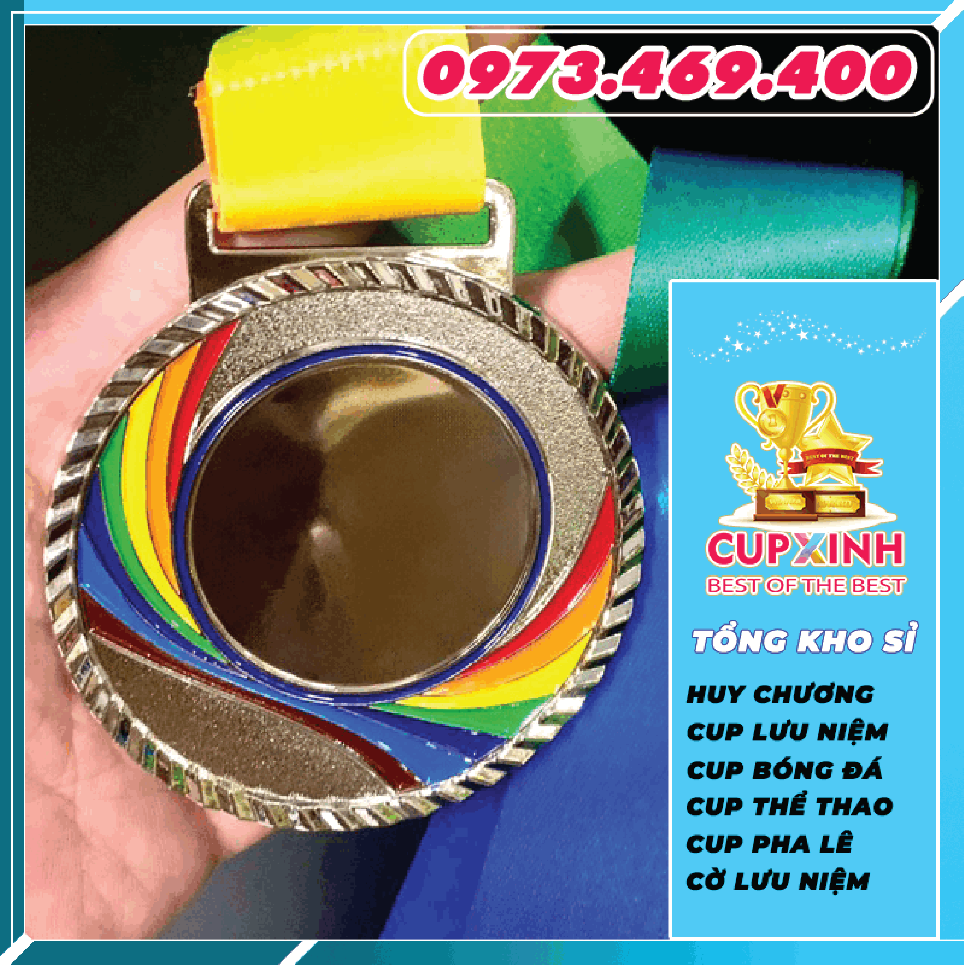 HC004 Bảy Màu Huy Chương Vàng Bạc Đồng Kim Loại