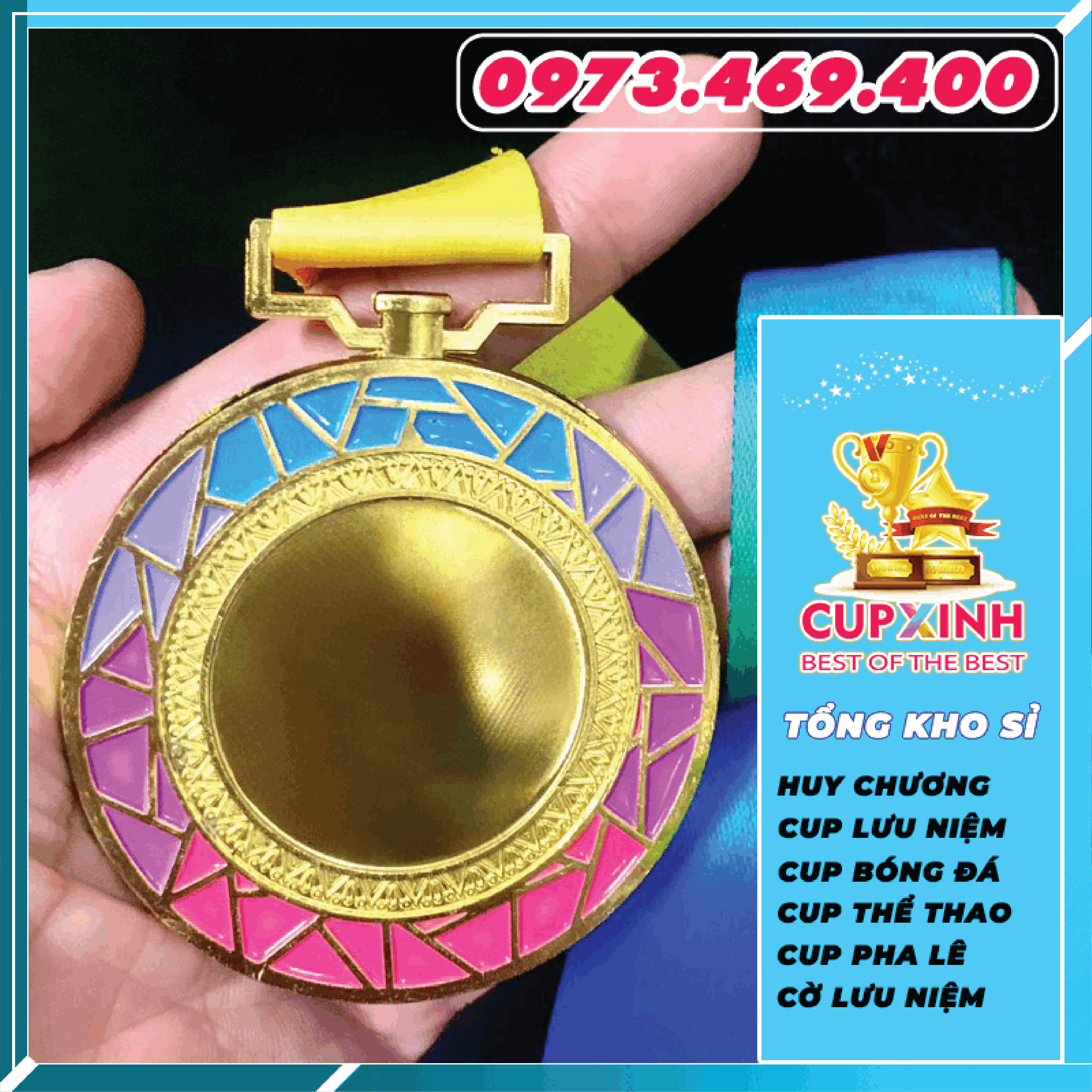 HC006 Huy Chương Vàng Bạc Đồng Kim Loại
