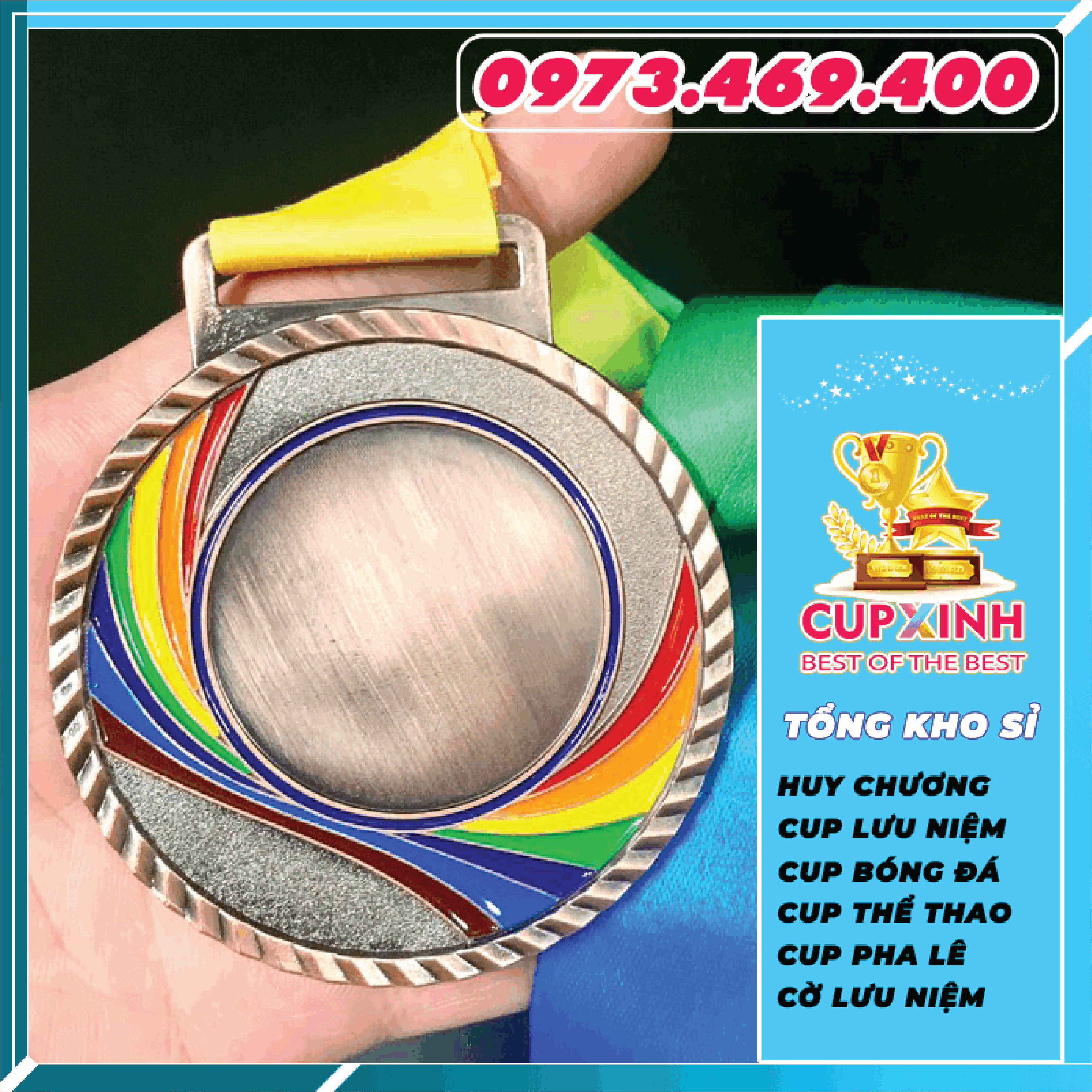 HC004 Bảy Màu Huy Chương Vàng Bạc Đồng Kim Loại