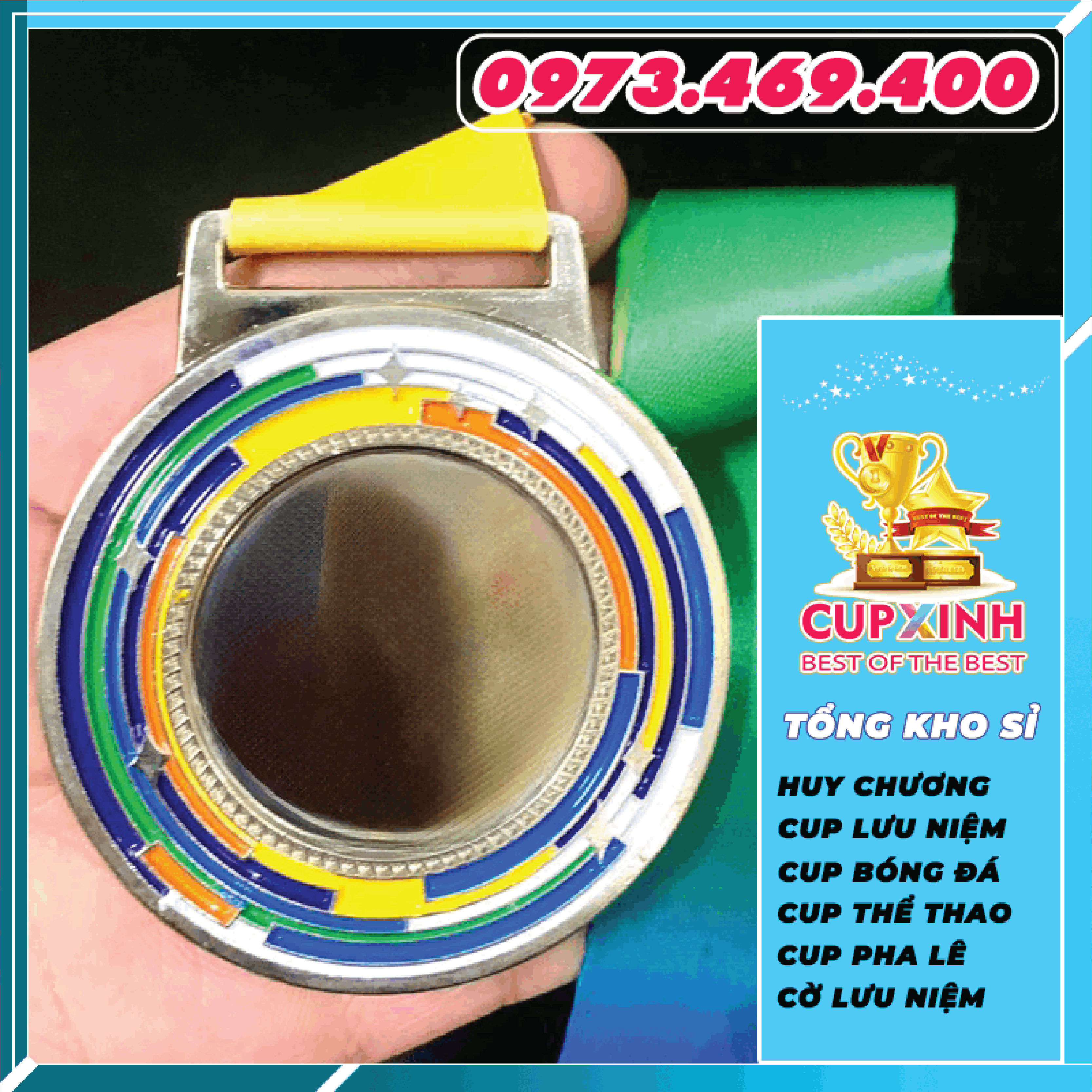 HC007 Tròn Huy Chương Vàng Bạc Đồng Kim Loại