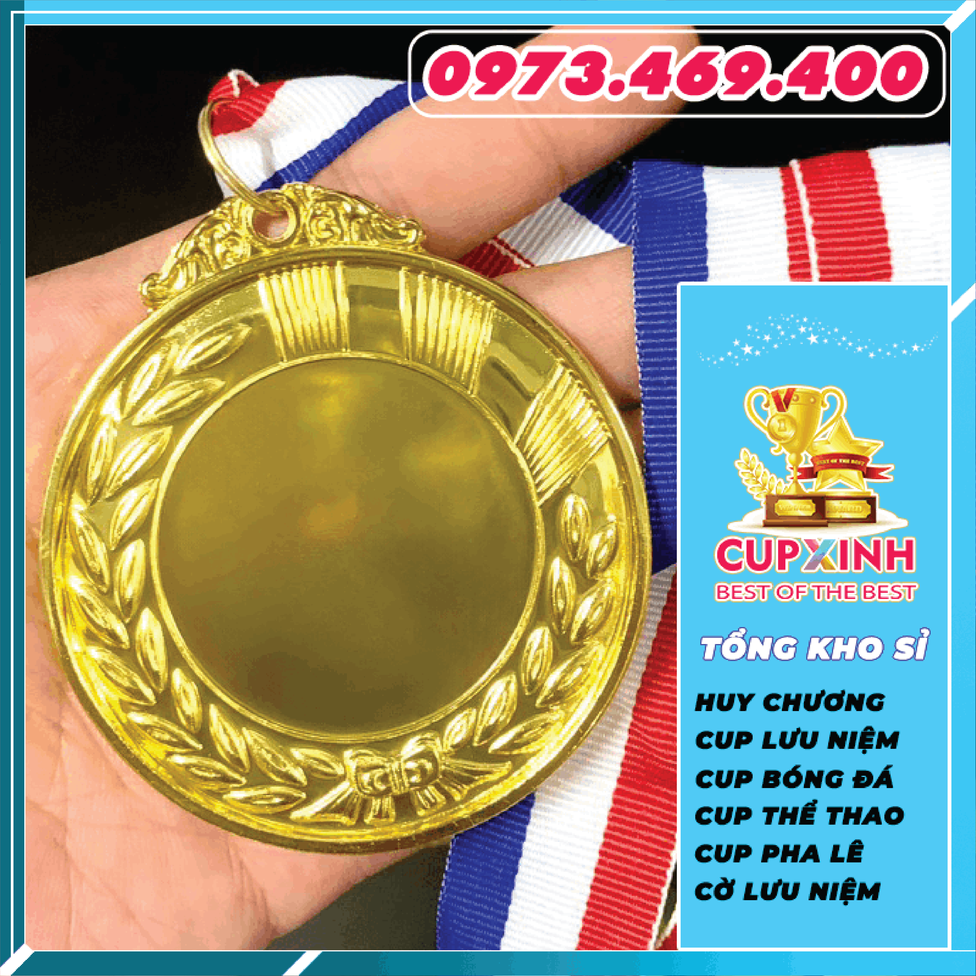 HC001 Huy Chương Vàng Bạc Đồng Kim Loại