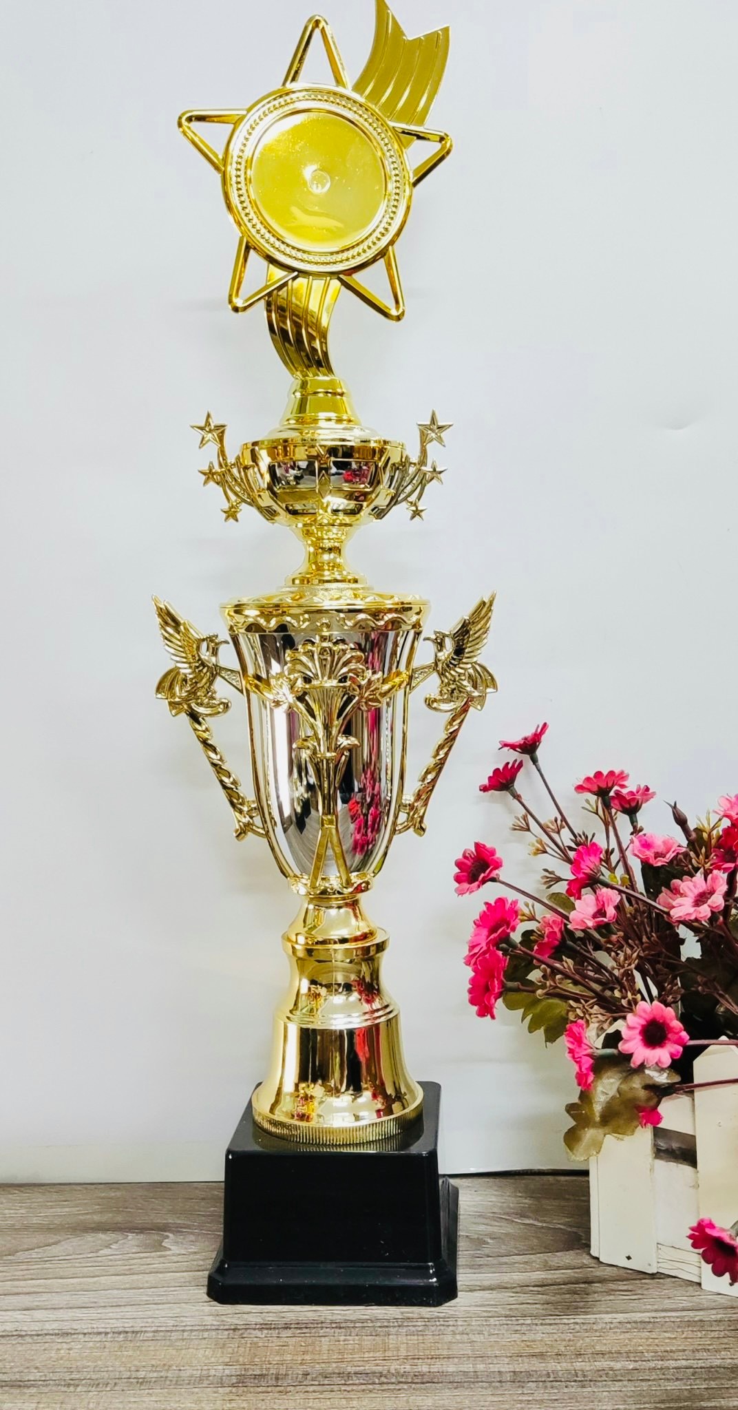 C058 - Cup Quả Dẹt Thân Chim Thẩm Mỹ Đỏ Trắng Xanh Tím