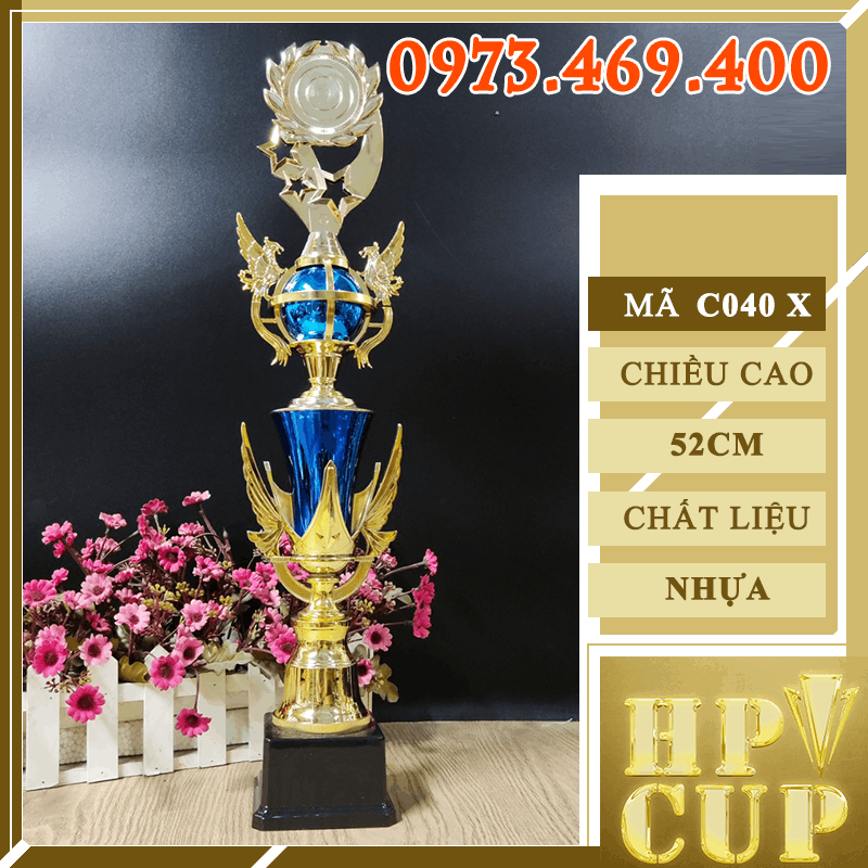 C040 Thẩm Mỹ Quả Đại Bàng Cup Bộ  Đỏ Xanh Trắng Nhựa