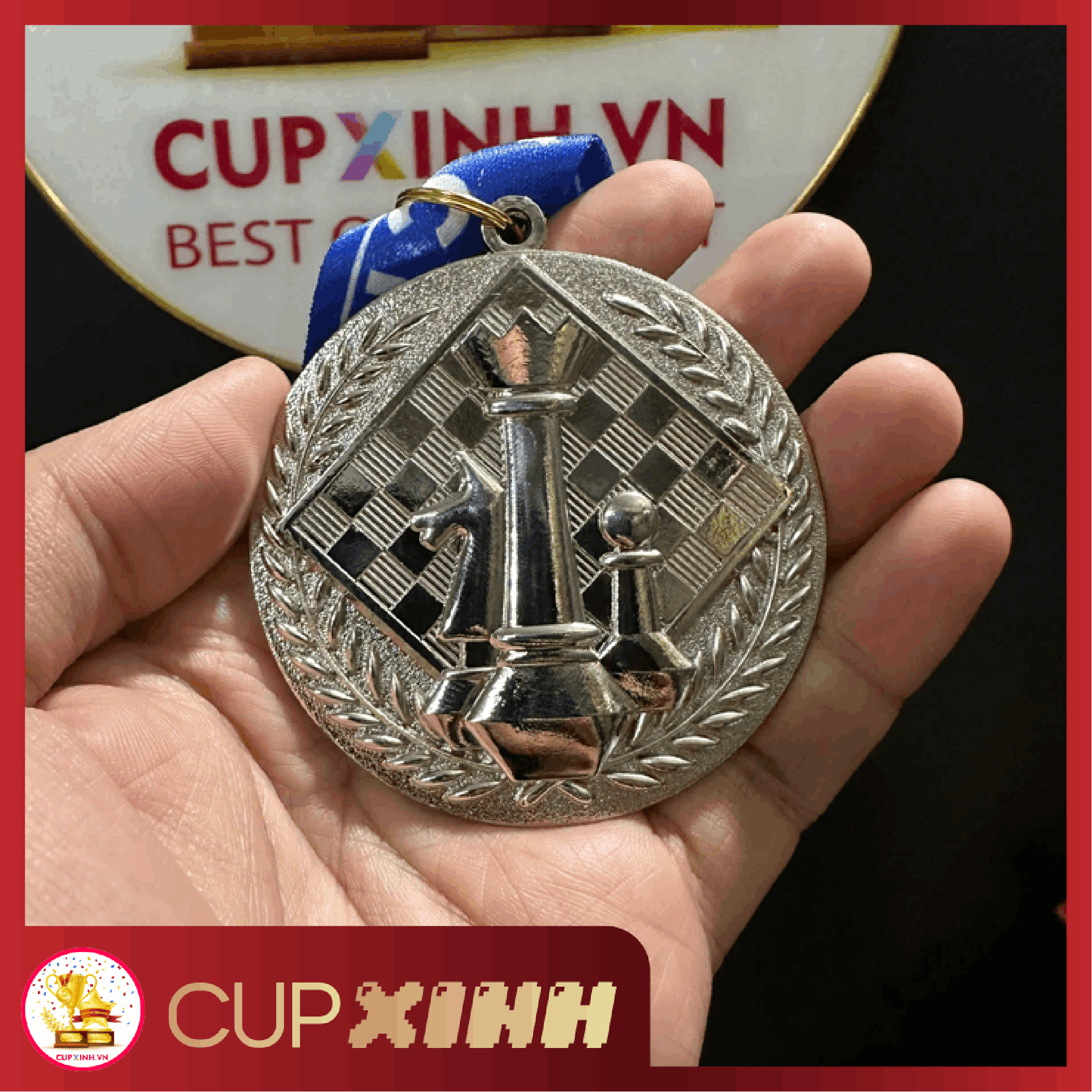 HC013 Cờ Vua Huy Chương Vàng Bạc Đồng Kim Loại