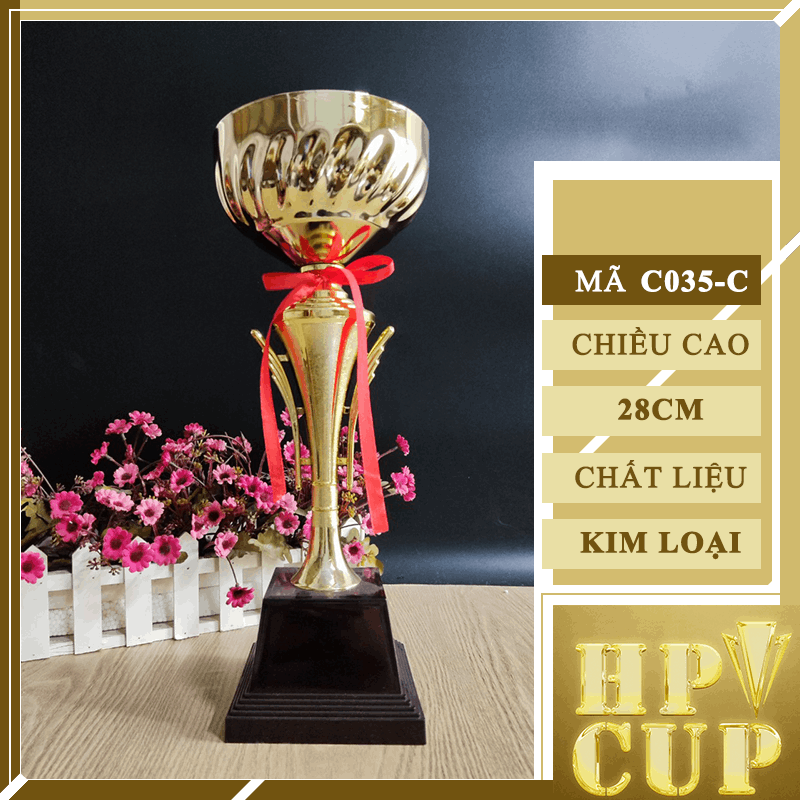 C035 Cup Bát Tròn Thẩm Mỹ Thân Dài Cao Cup Bộ Kim Loại