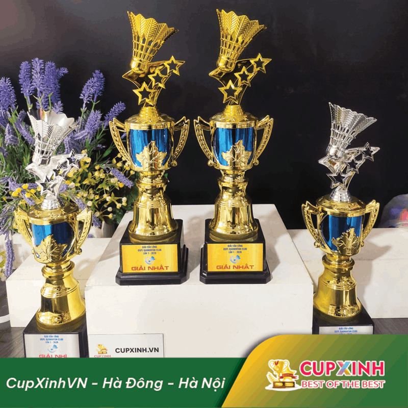 CUP CẦU LÔNG NHỰA 3 MÀU VÀNG BẠC ĐỒNG