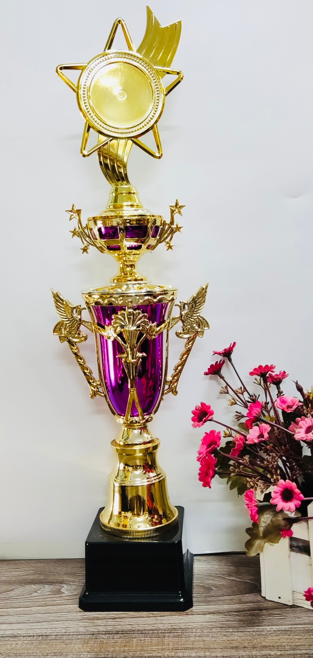 C058 - Cup Quả Dẹt Thân Chim Thẩm Mỹ Đỏ Trắng Xanh Tím
