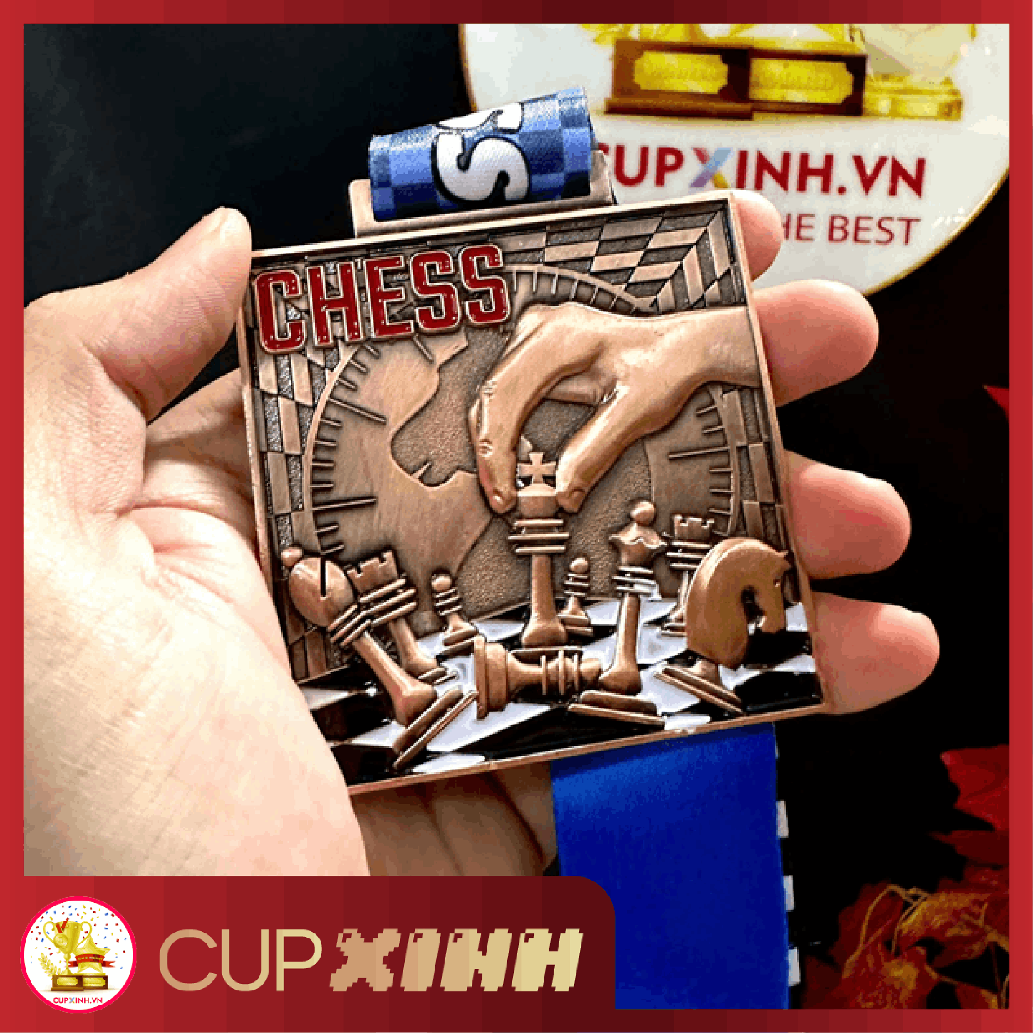 HC011 Huy Chương Cờ Vua Vàng Bạc Đồng Kim Loại