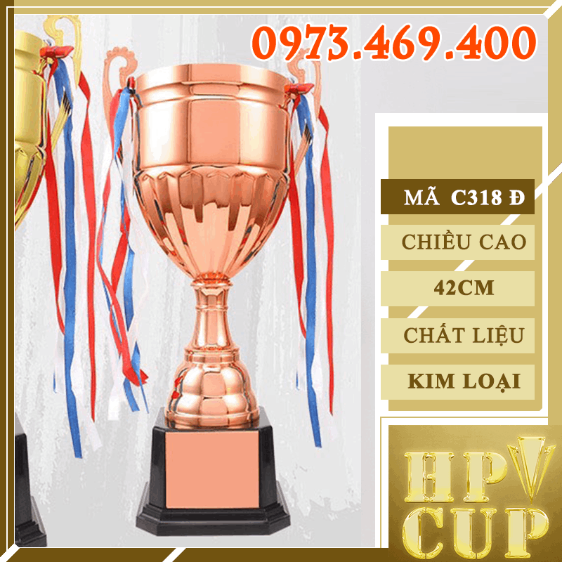 C318 Cup Bộ 3 Màu Tai Ngắn Cup Bộ Vàng Bạc Đồng Kim Loại