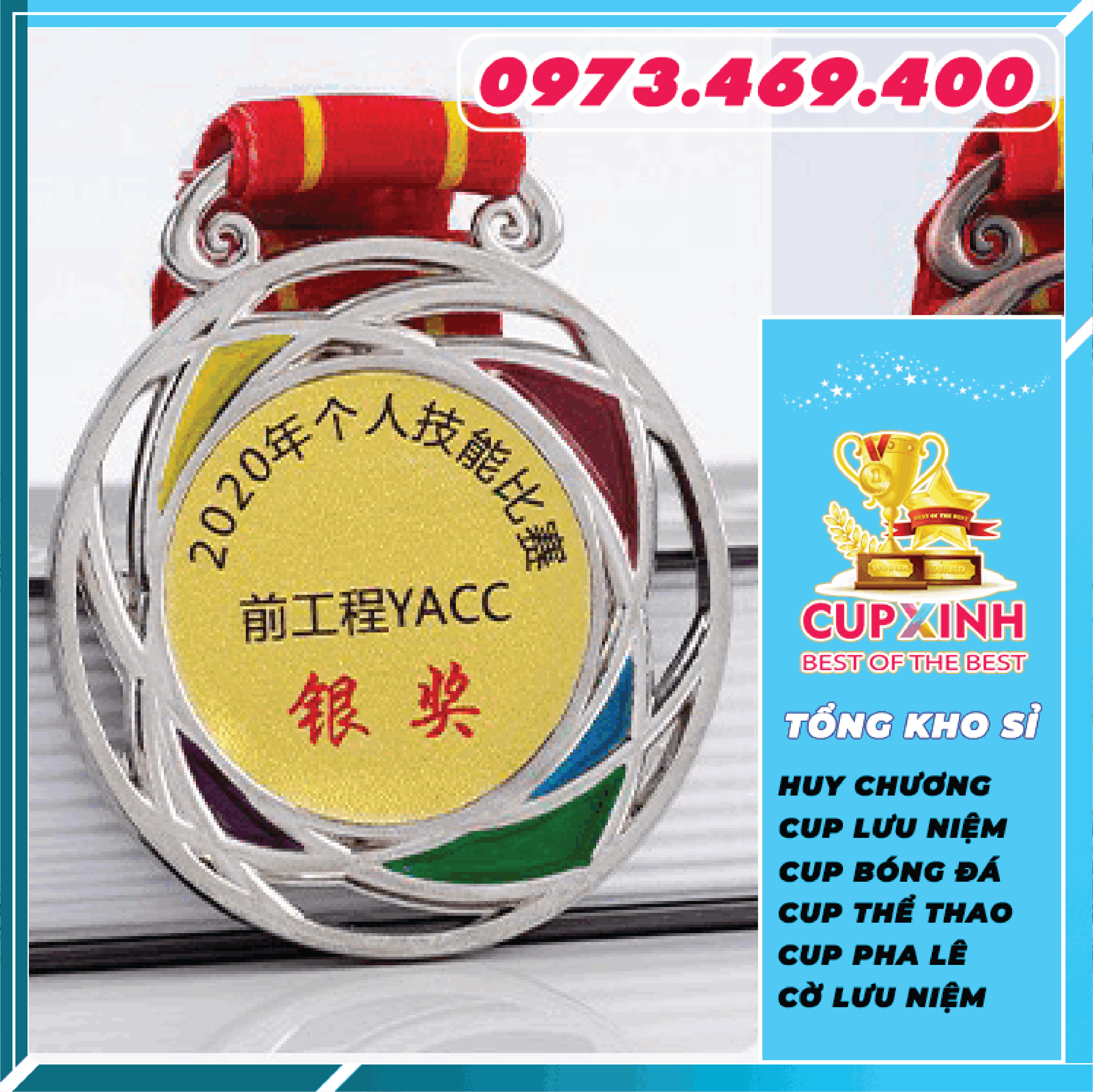 HC036 Tam Giác Lỗ Huy Chương Vàng Bạc Đồng Kim Loại
