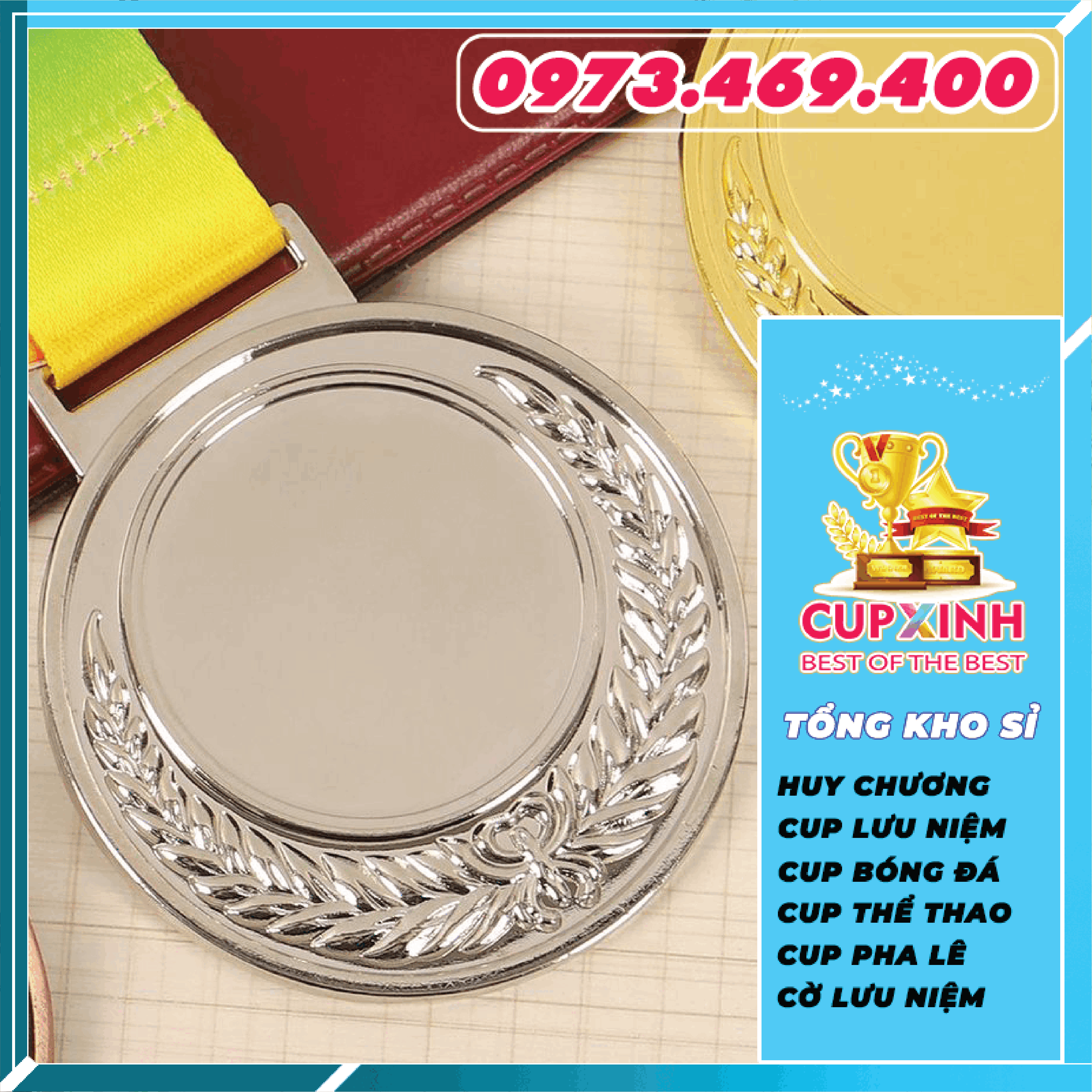 HC002 Huy Chương Vàng Bạc Đồng Kim Loại