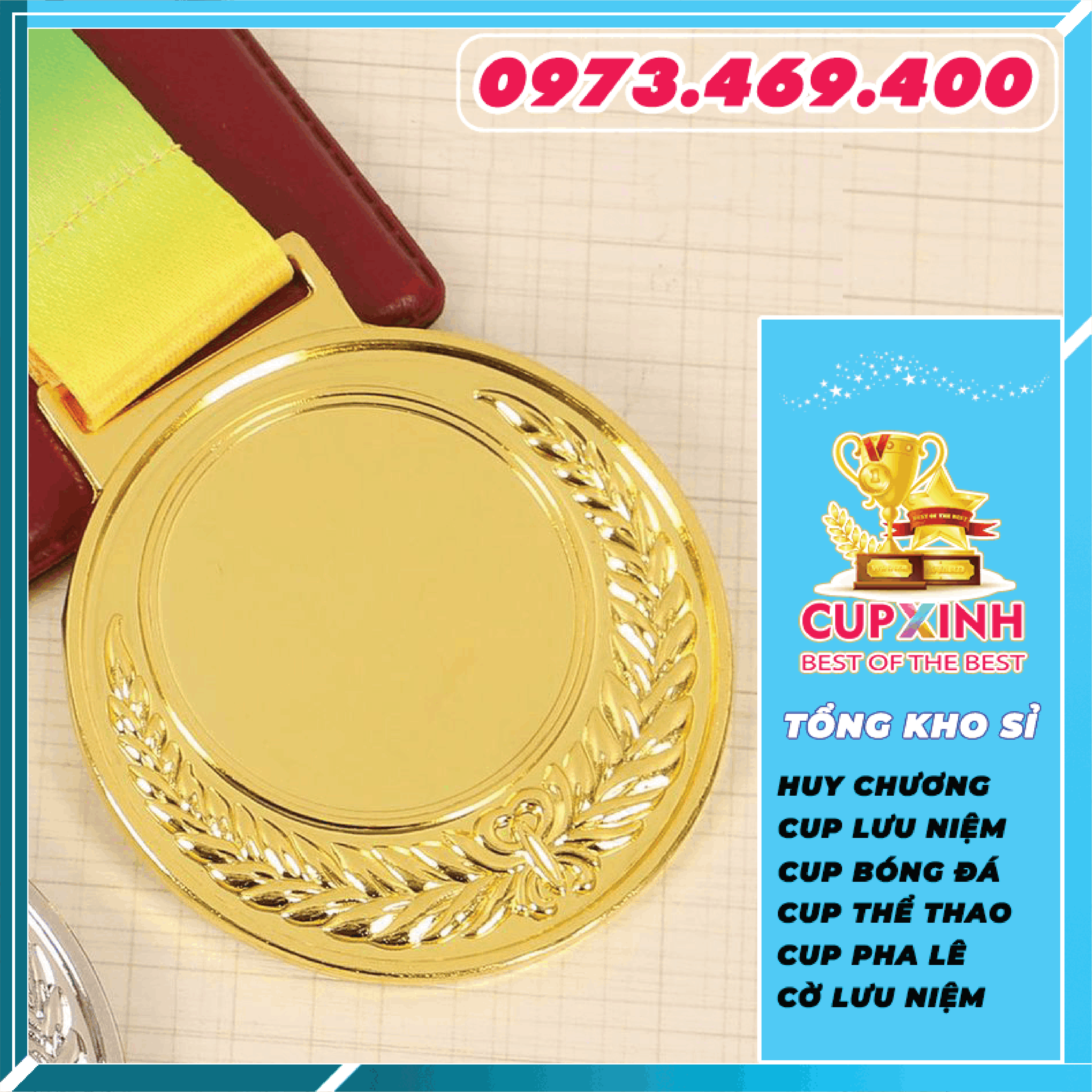 HC002 Huy Chương Vàng Bạc Đồng Kim Loại
