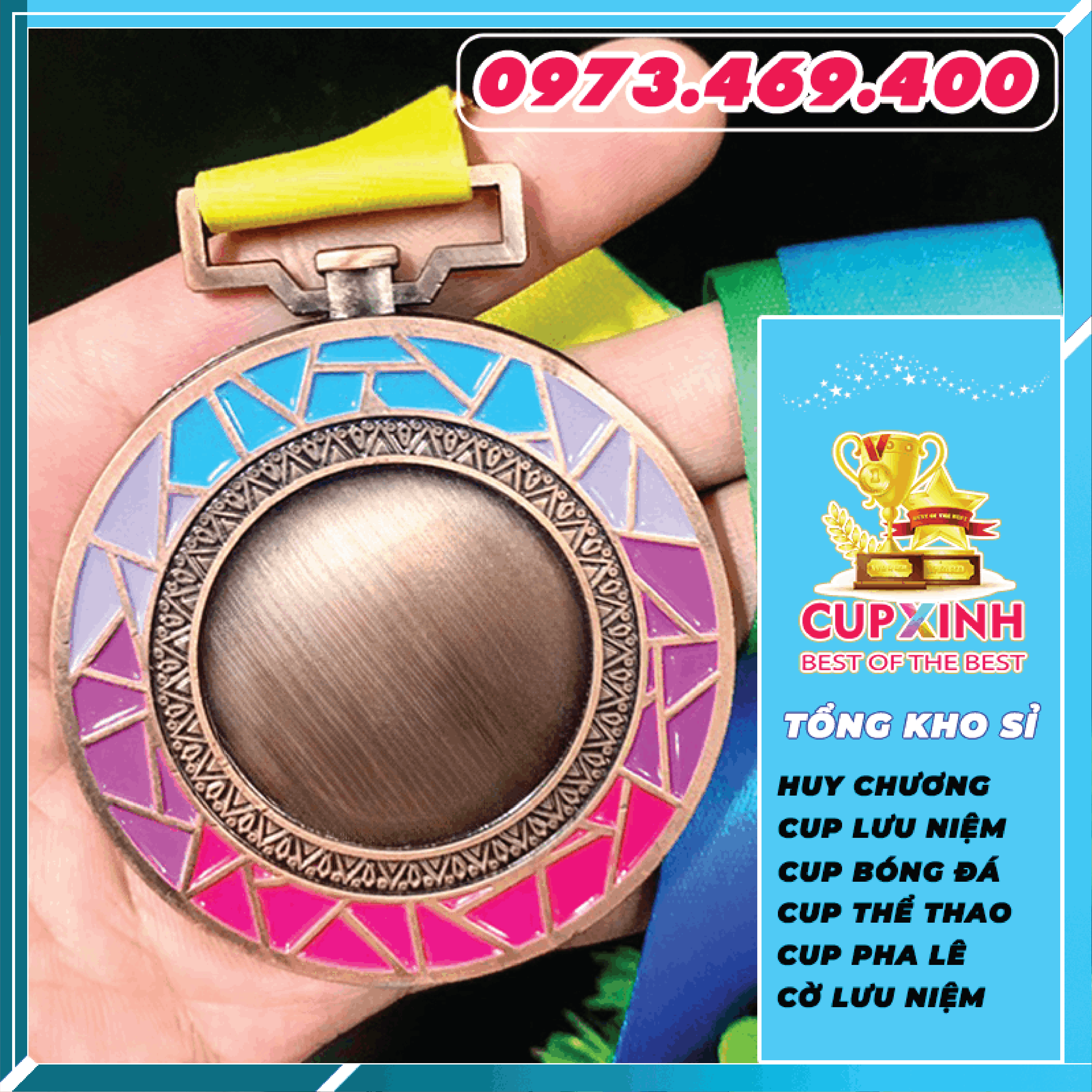 HC006 Huy Chương Vàng Bạc Đồng Kim Loại