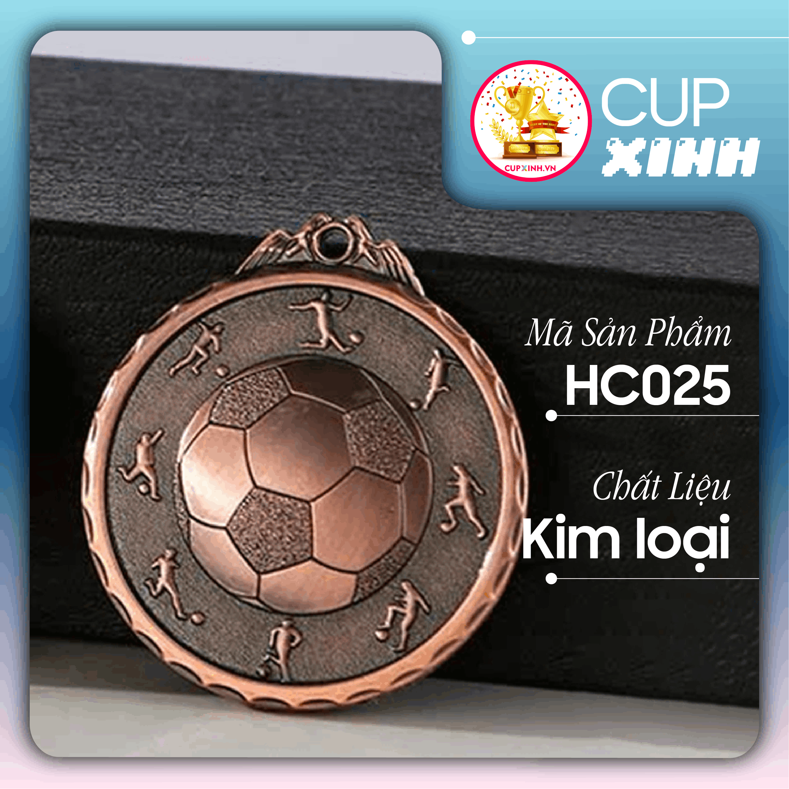 HC025 Quả Bóng Nổi Huy Chương Vàng Bạc Đồng Kim Loại