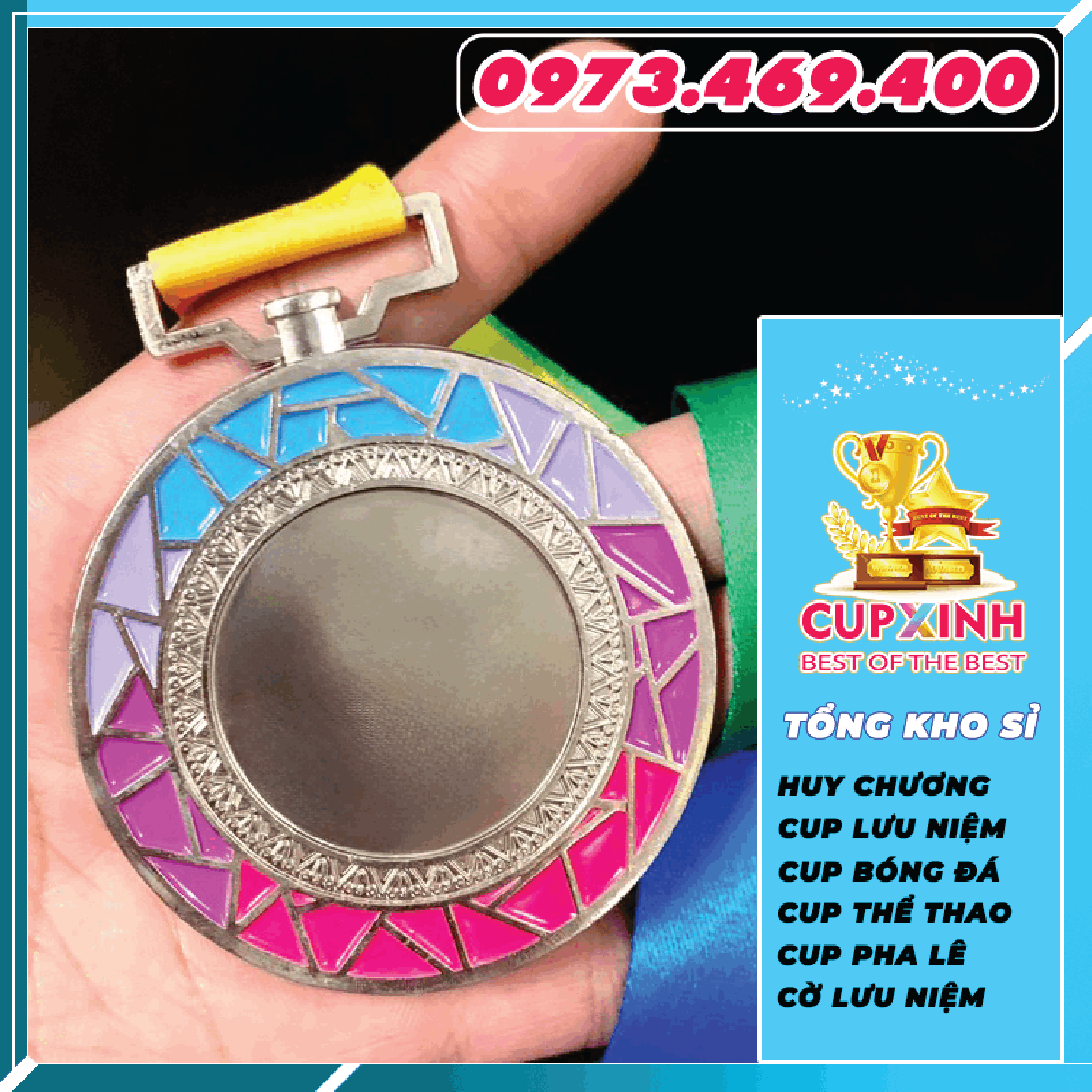 HC006 Huy Chương Vàng Bạc Đồng Kim Loại