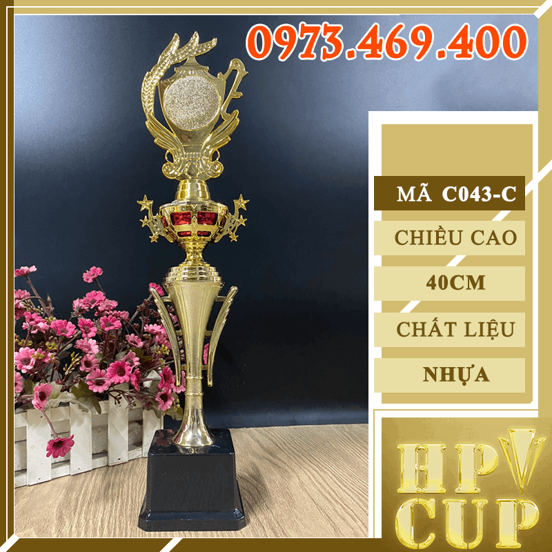 C043 Thẩm Mỹ Quả Dẹt Thân Dài Cup Bộ Đỏ Xanh Tím Trắng Nhựa