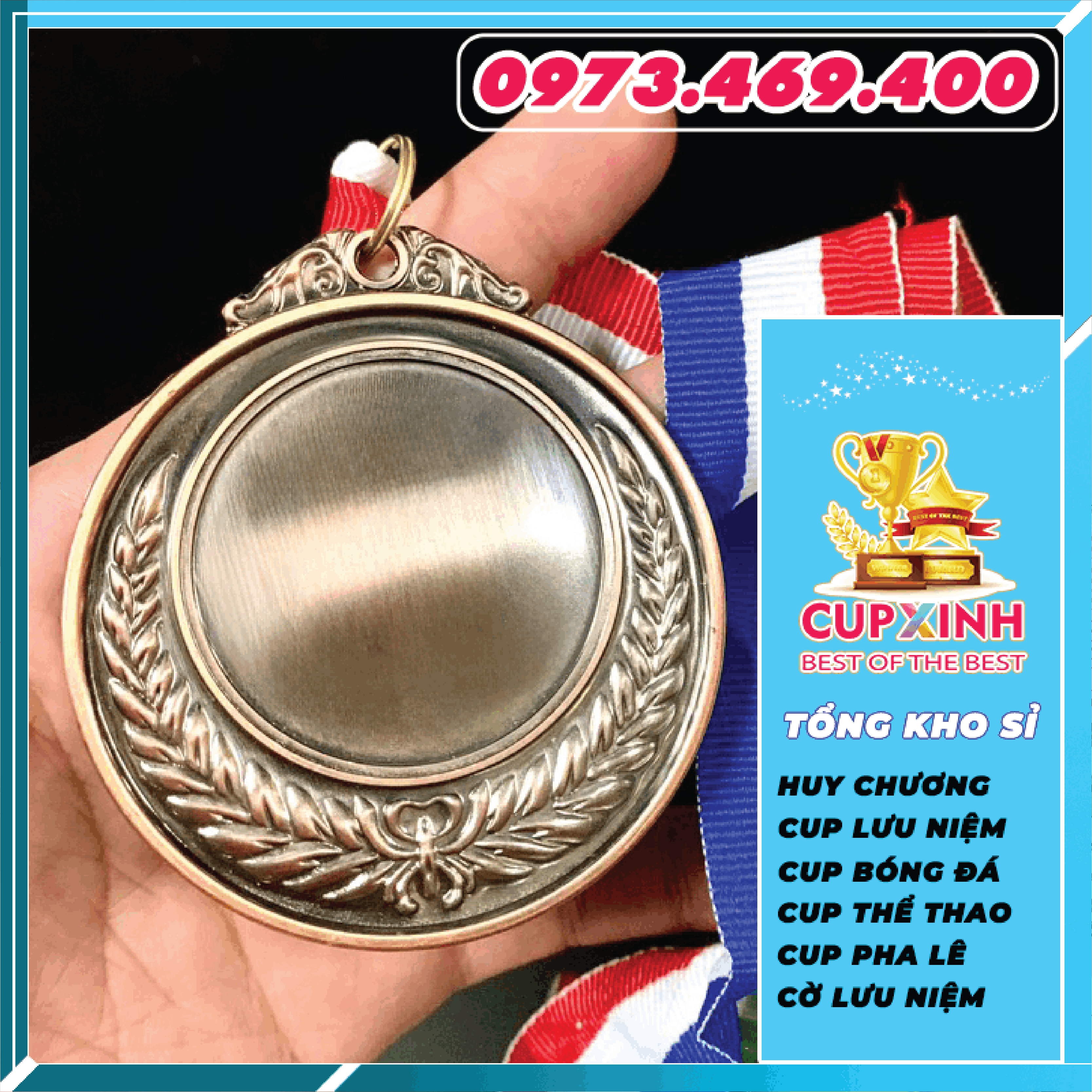 HC001 Huy Chương Vàng Bạc Đồng Kim Loại