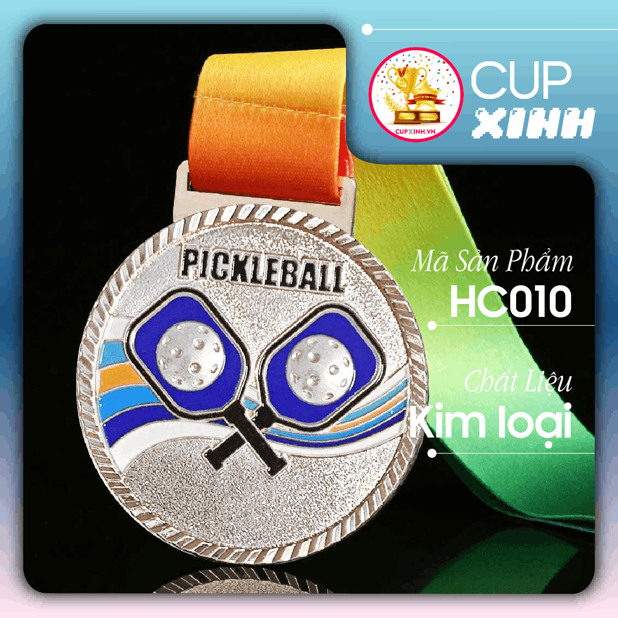 HC010 Huy Chương Pickleball Vàng Bạc Đồng Kim Loại
