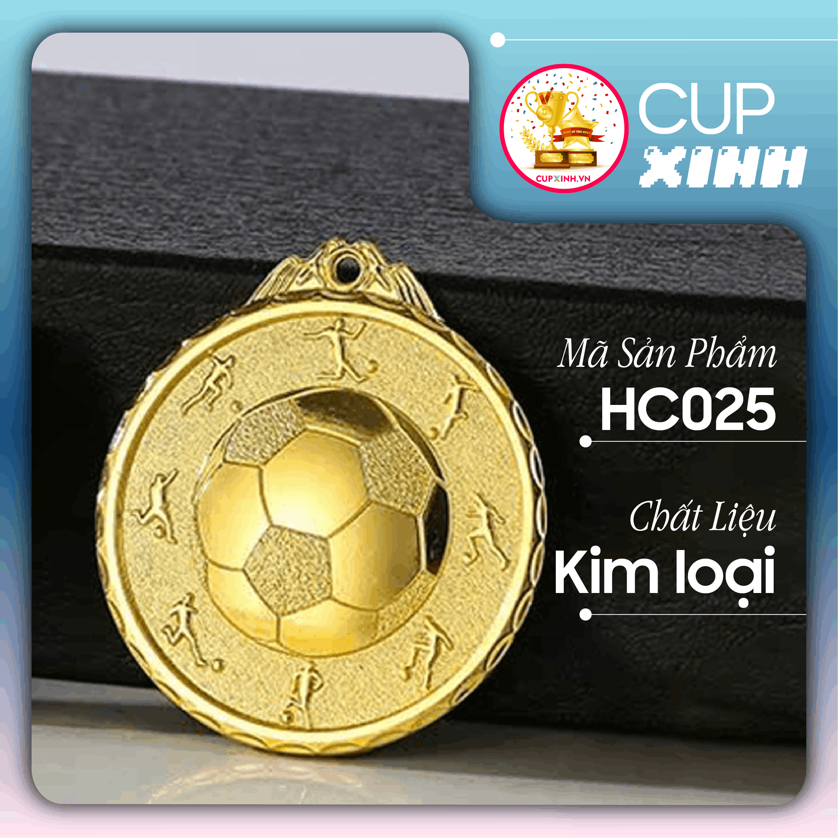 HC025 Quả Bóng Nổi Huy Chương Vàng Bạc Đồng Kim Loại