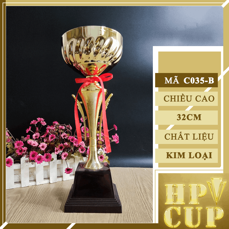 C035 Cup Bát Tròn Thẩm Mỹ Thân Dài Cao Cup Bộ Kim Loại