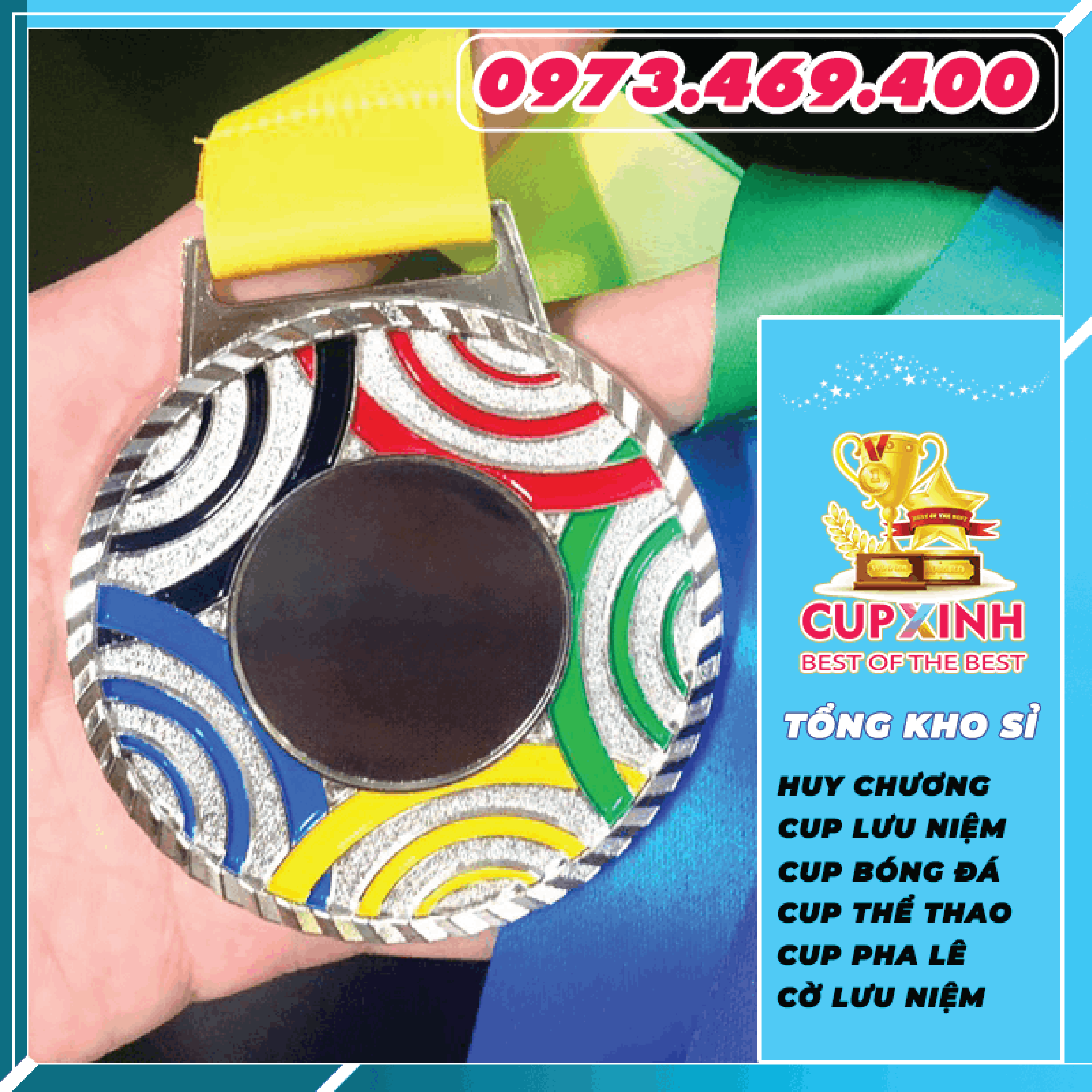 HC009 Vân Tròn Huy Chương Vàng Bạc Đồng Kim Loại