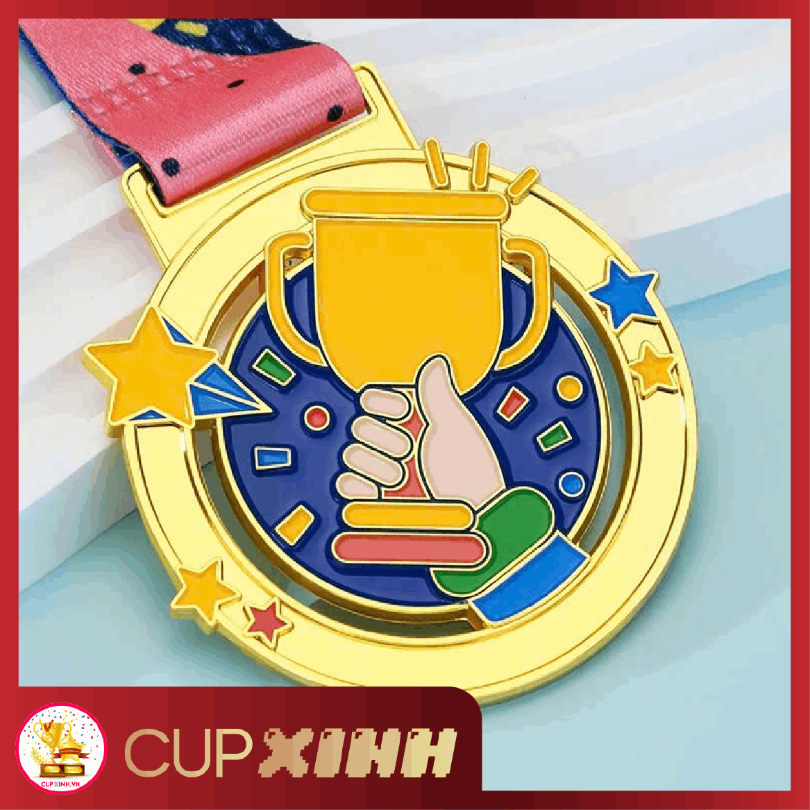 HC052 Huy Chương Vàng Bạc Đồng Kim Loại Nhiều Màu Sắc