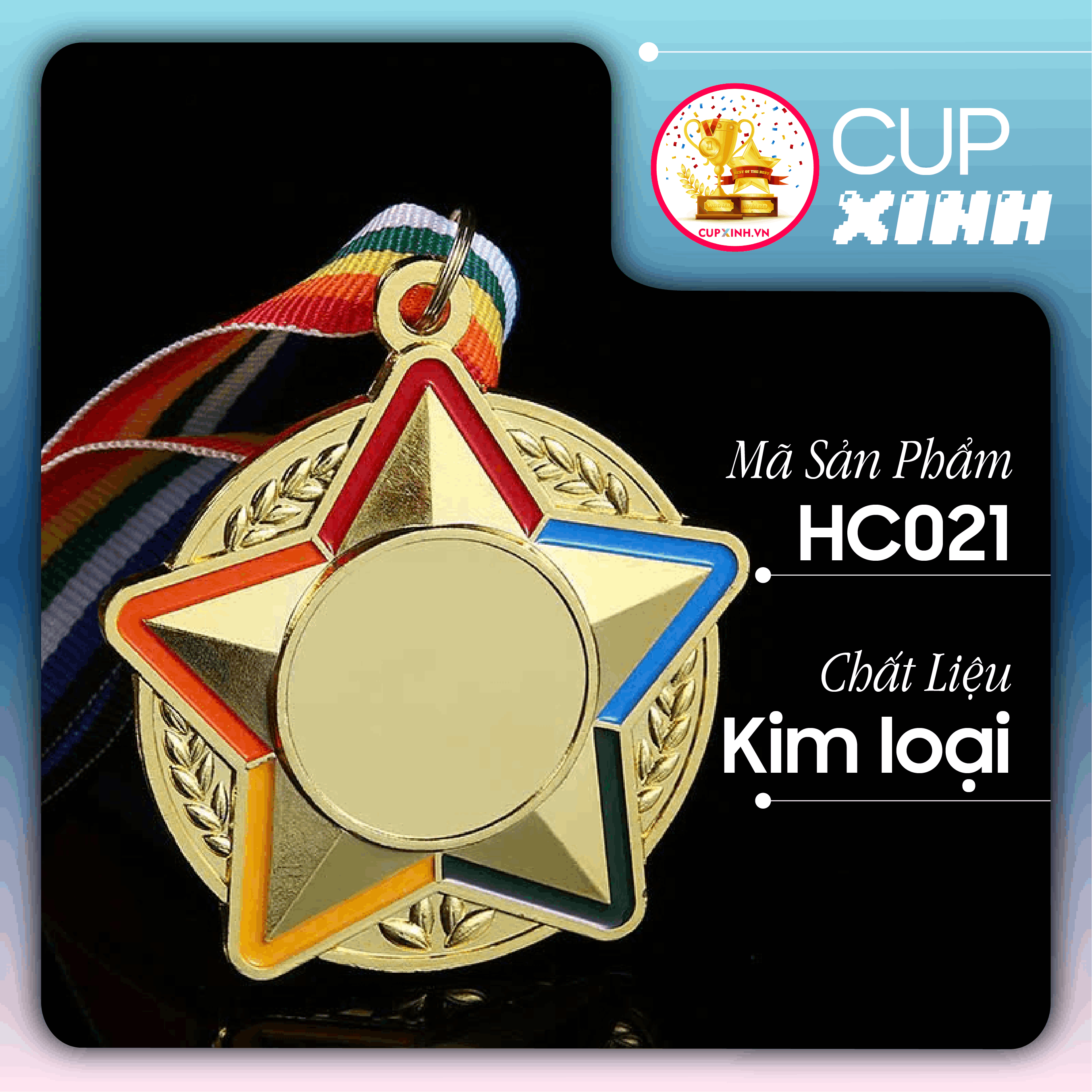 HC021 Ngôi Sao Huy Chương Vàng Bạc Đồng Kim Loại