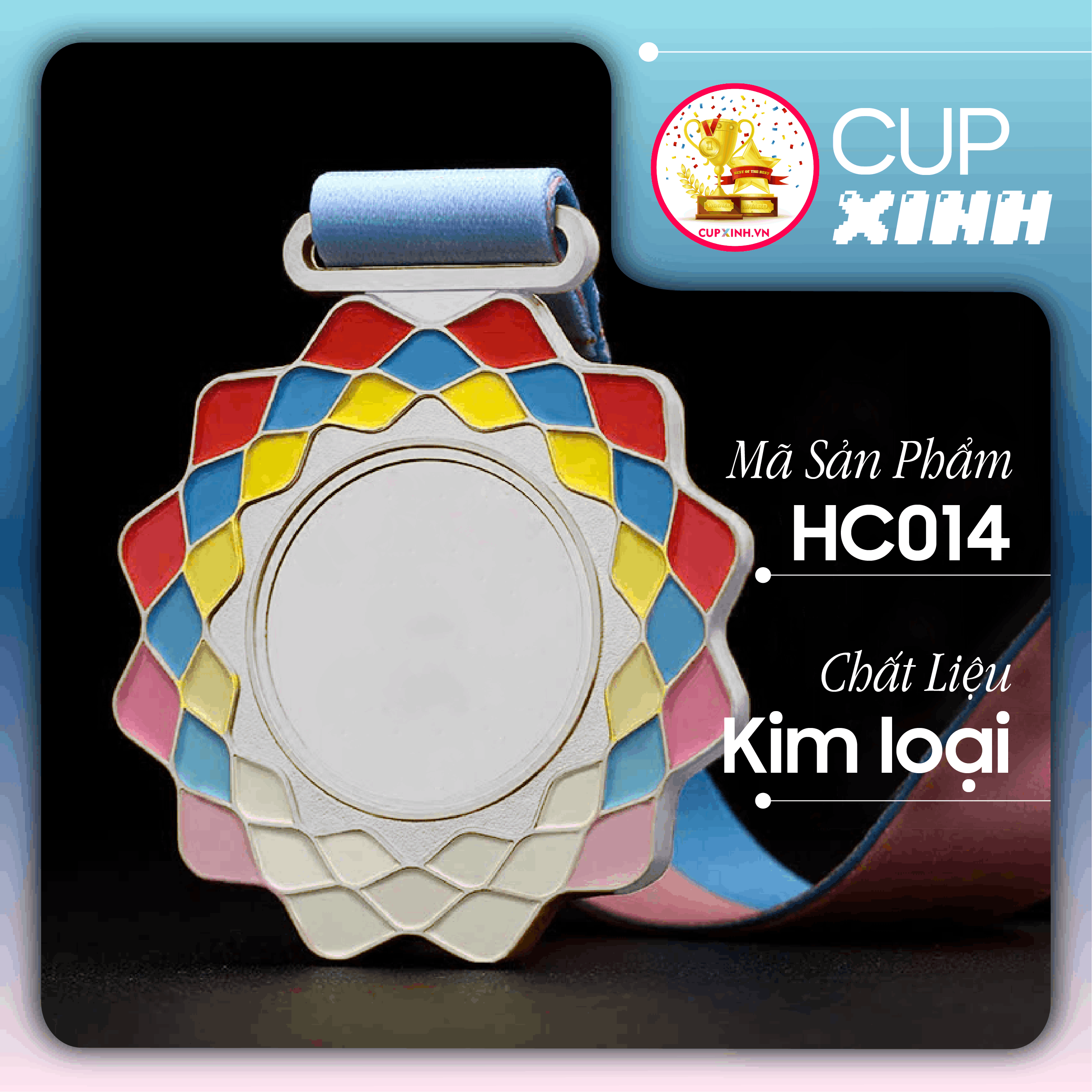 HC014 Huy Chương Vàng Bạc Đồng Kim Loại Nhiều Màu Sắc