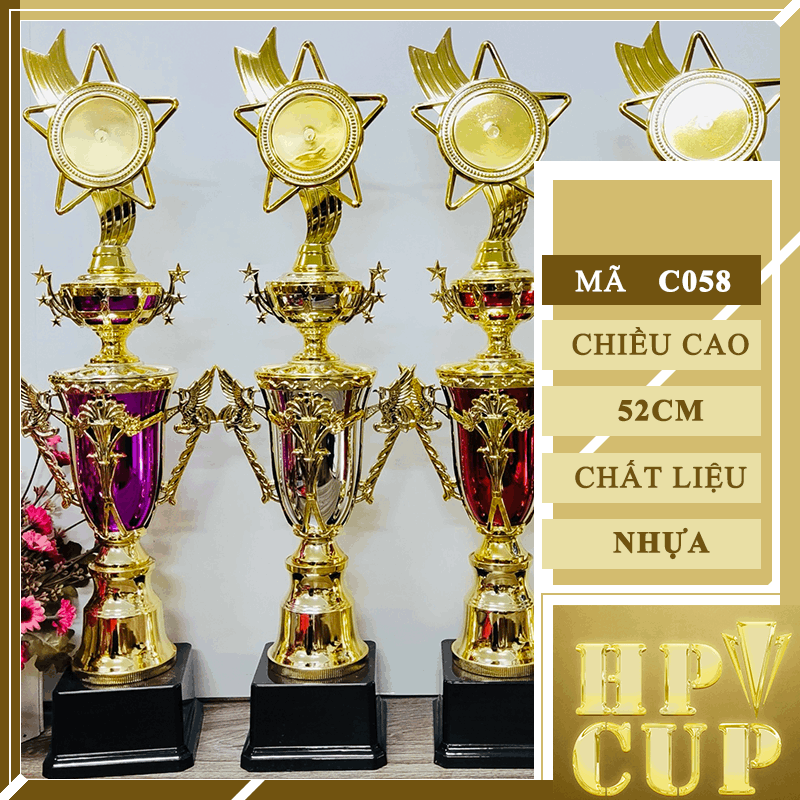C058 - Cup Quả Dẹt Thân Chim Thẩm Mỹ Đỏ Trắng Xanh Tím