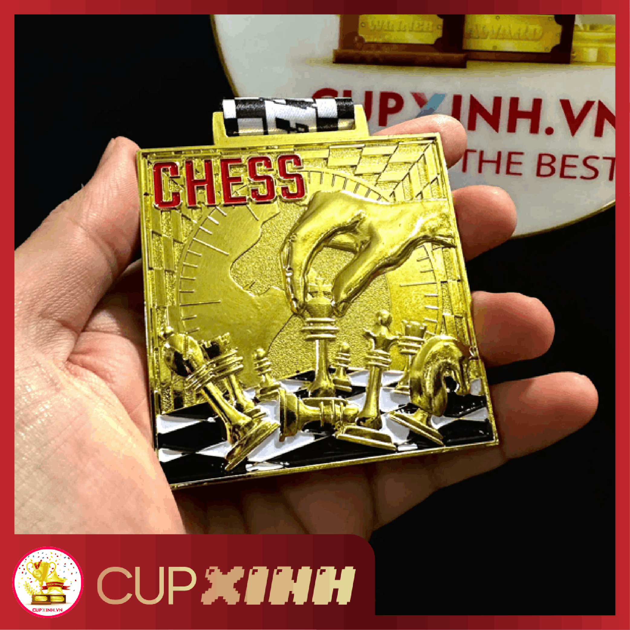 HC011 Huy Chương Cờ Vua Vàng Bạc Đồng Kim Loại