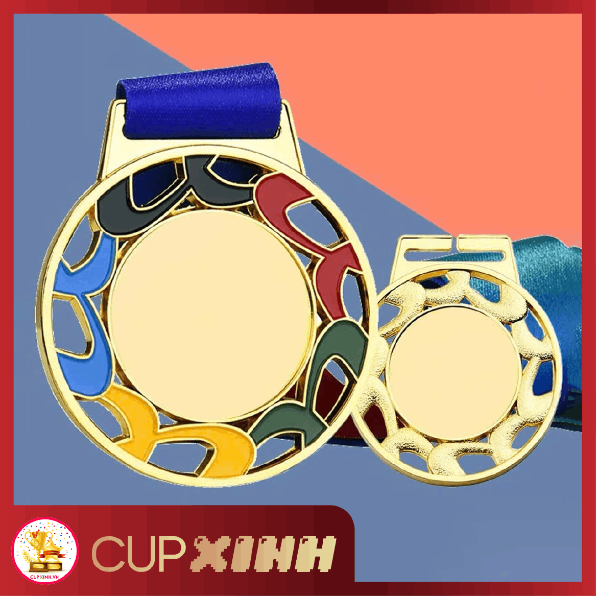 HC051 Huy Chương Vàng Bạc Đồng Kim Loại Nhiều Màu Sắc