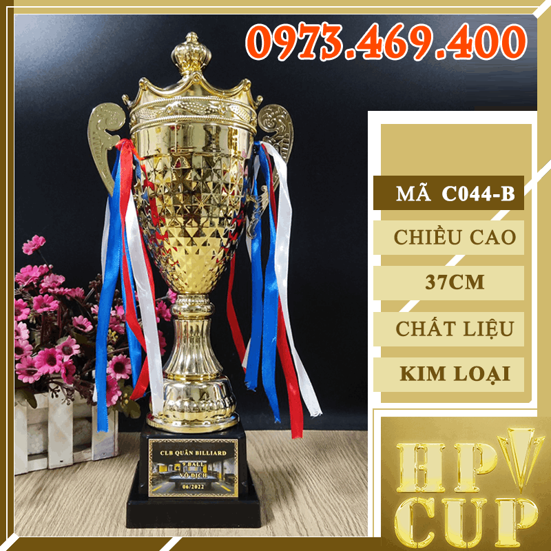 C044 Cup Vân Thoi Nhỏ 3 Size Có Nắp Cup Bộ Kim Loại