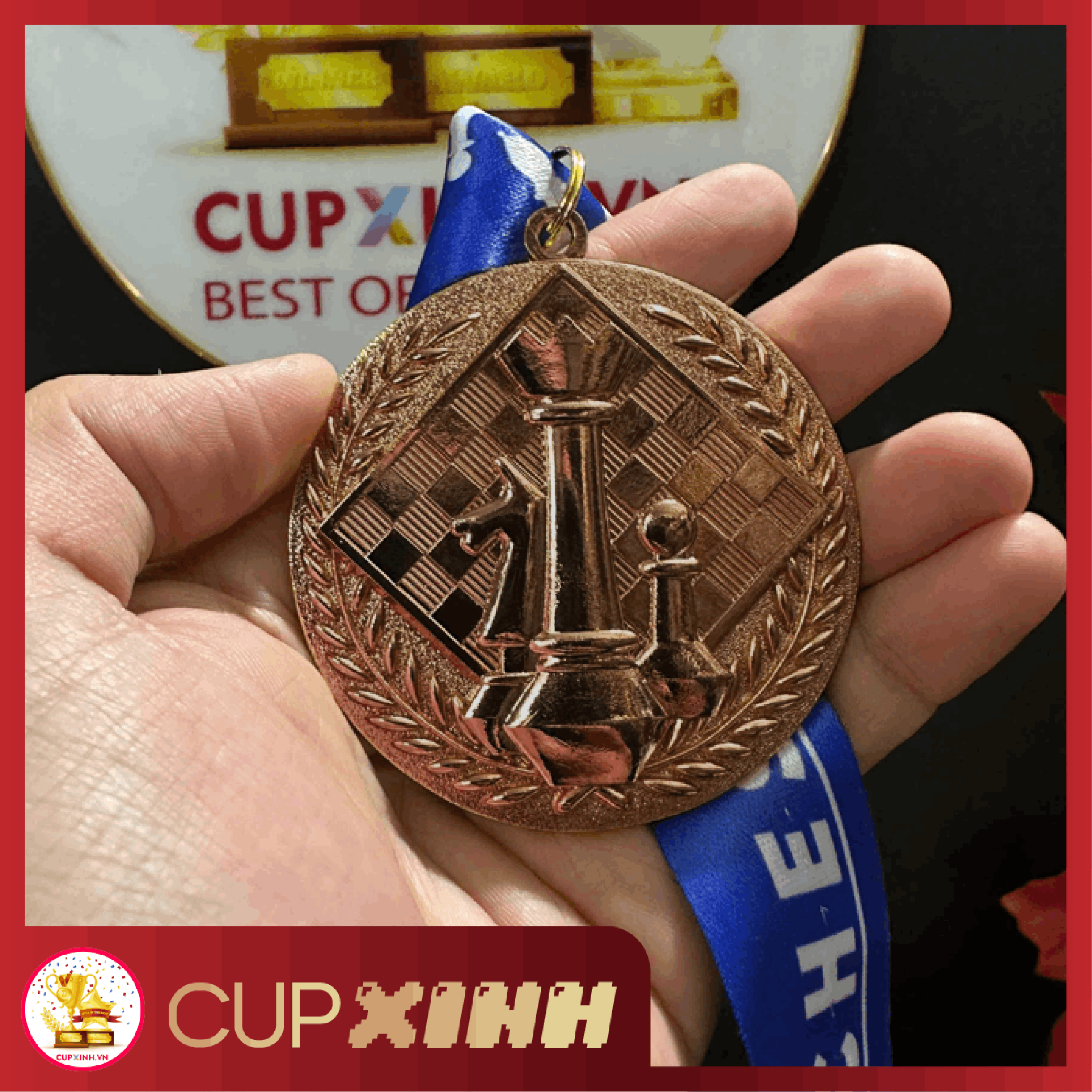 HC013 Cờ Vua Huy Chương Vàng Bạc Đồng Kim Loại