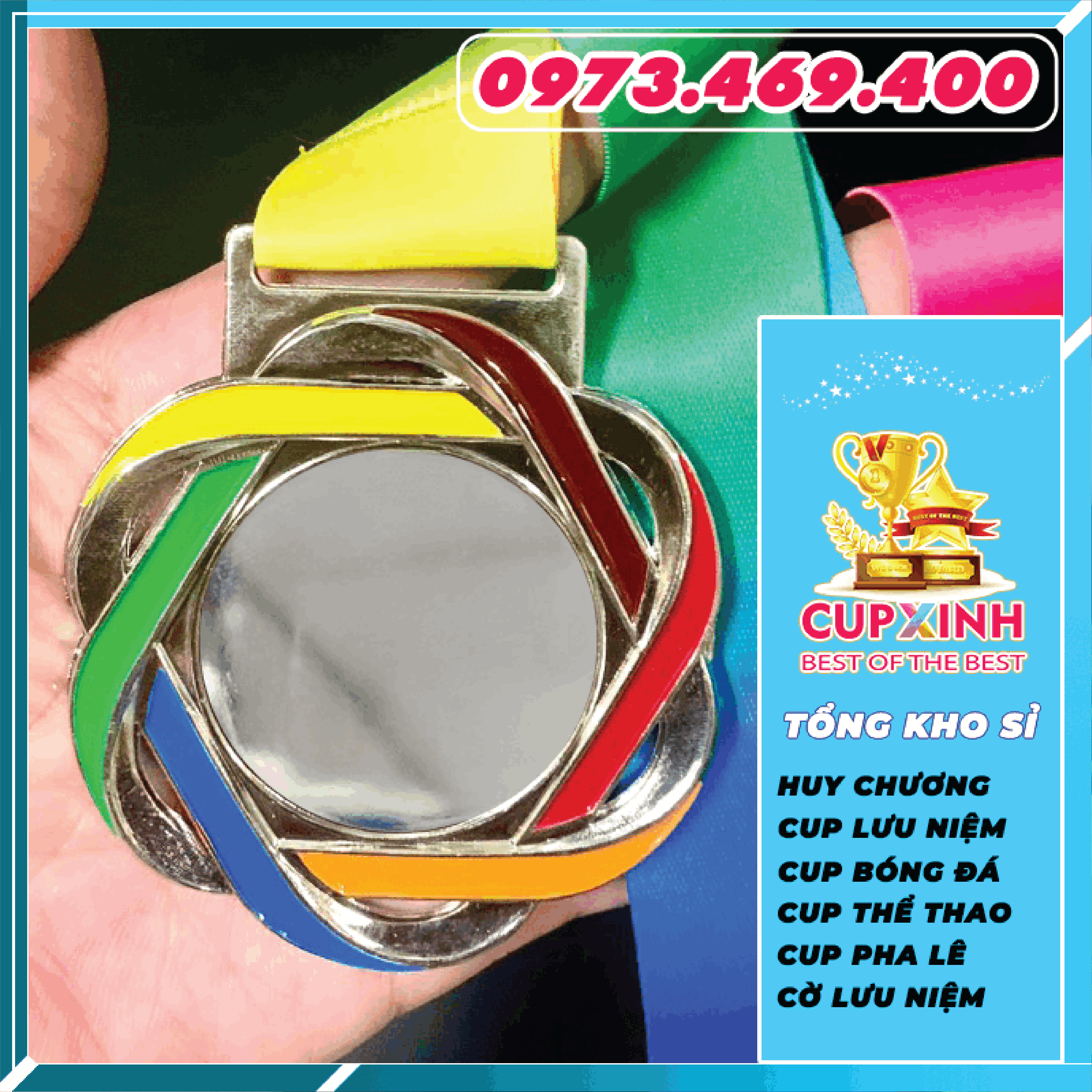 HC005 Ngũ Giác Đan Huy Chương Vàng Bạc Đồng Kim Loại