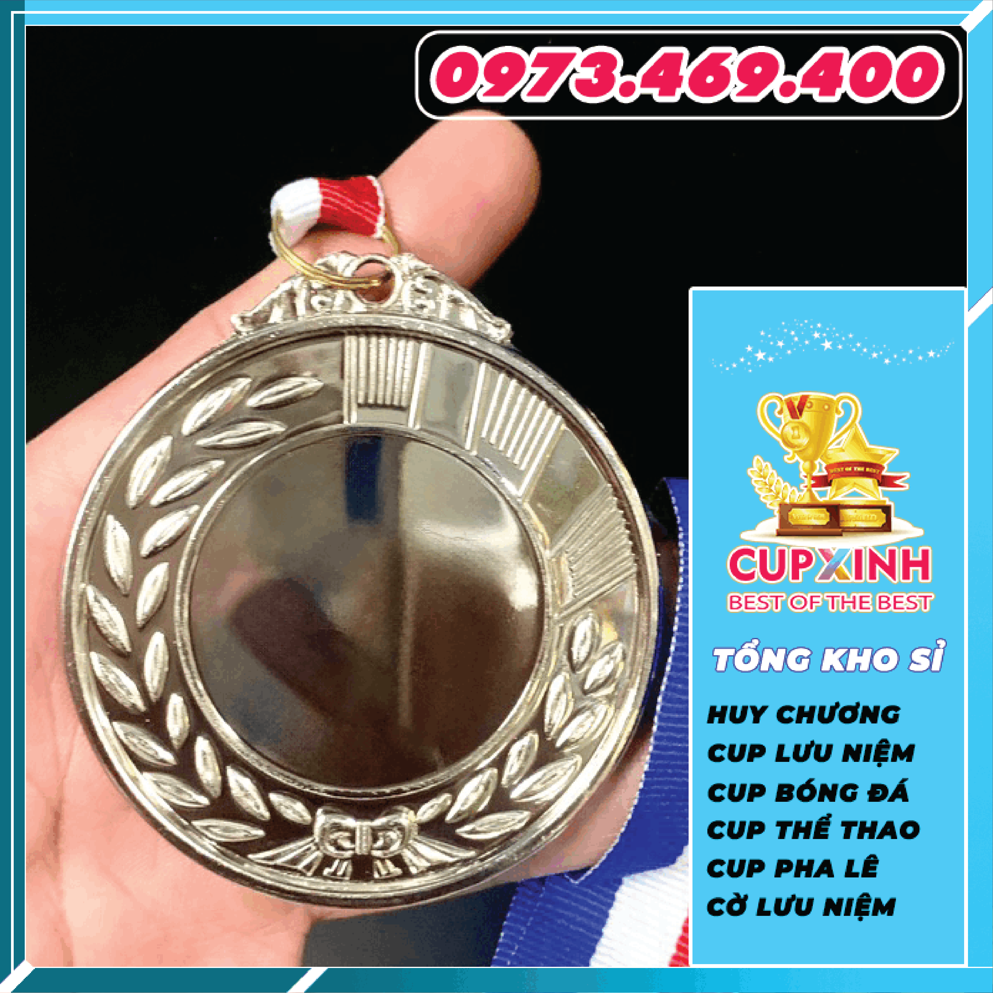HC001 Huy Chương Vàng Bạc Đồng Kim Loại