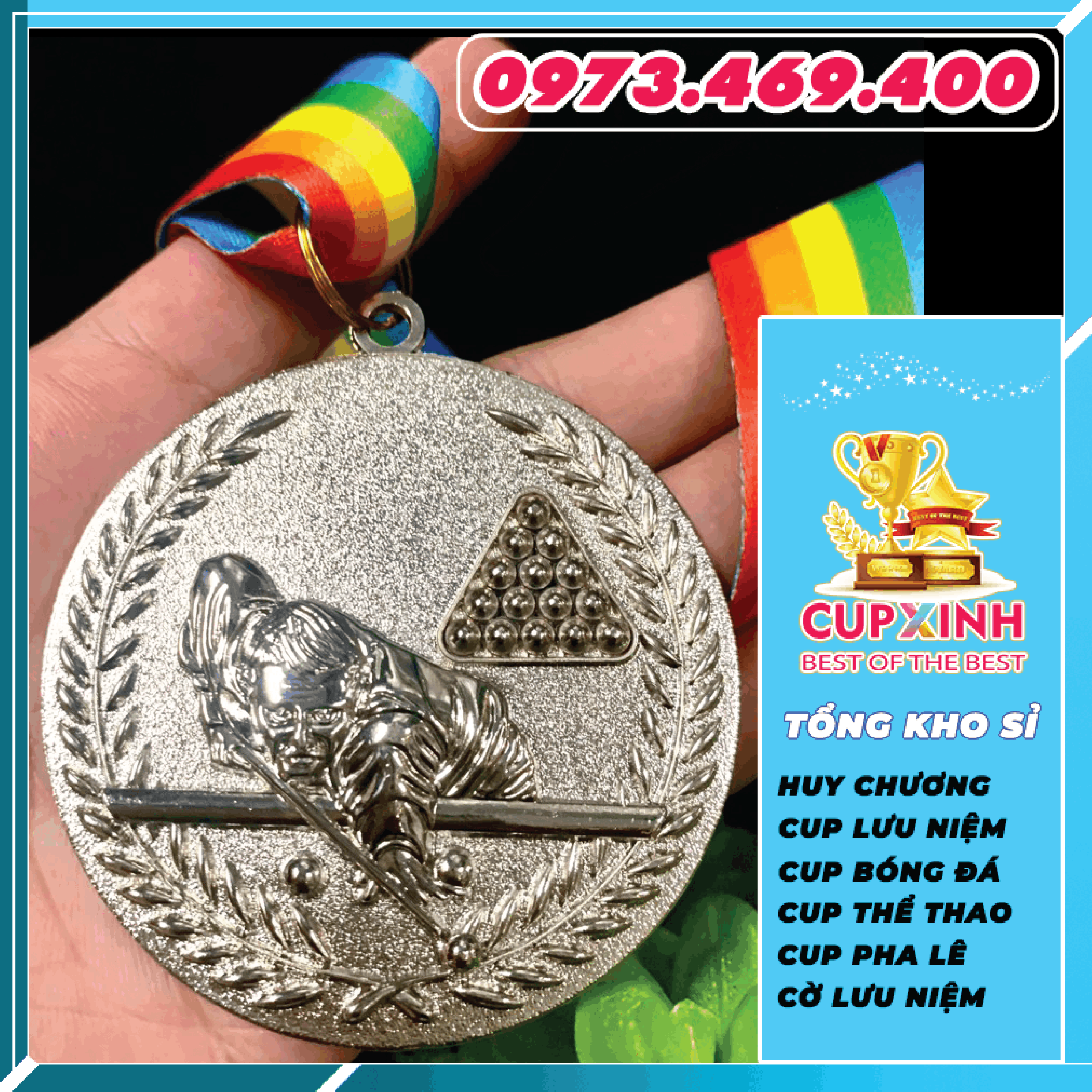 HC027 Bi-A Huy Chương Vàng Bạc Đồng Kim Loại