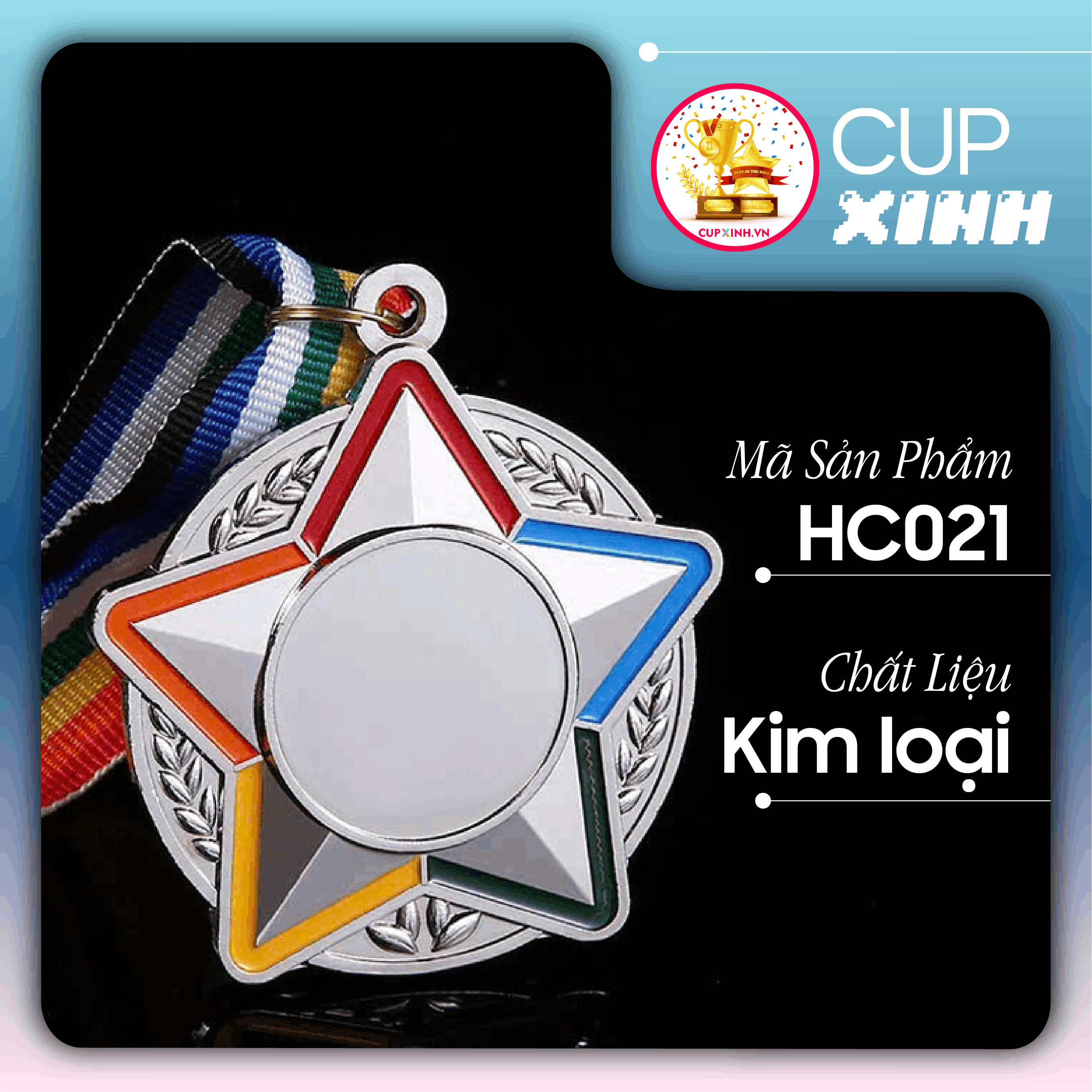 HC021 Ngôi Sao Huy Chương Vàng Bạc Đồng Kim Loại