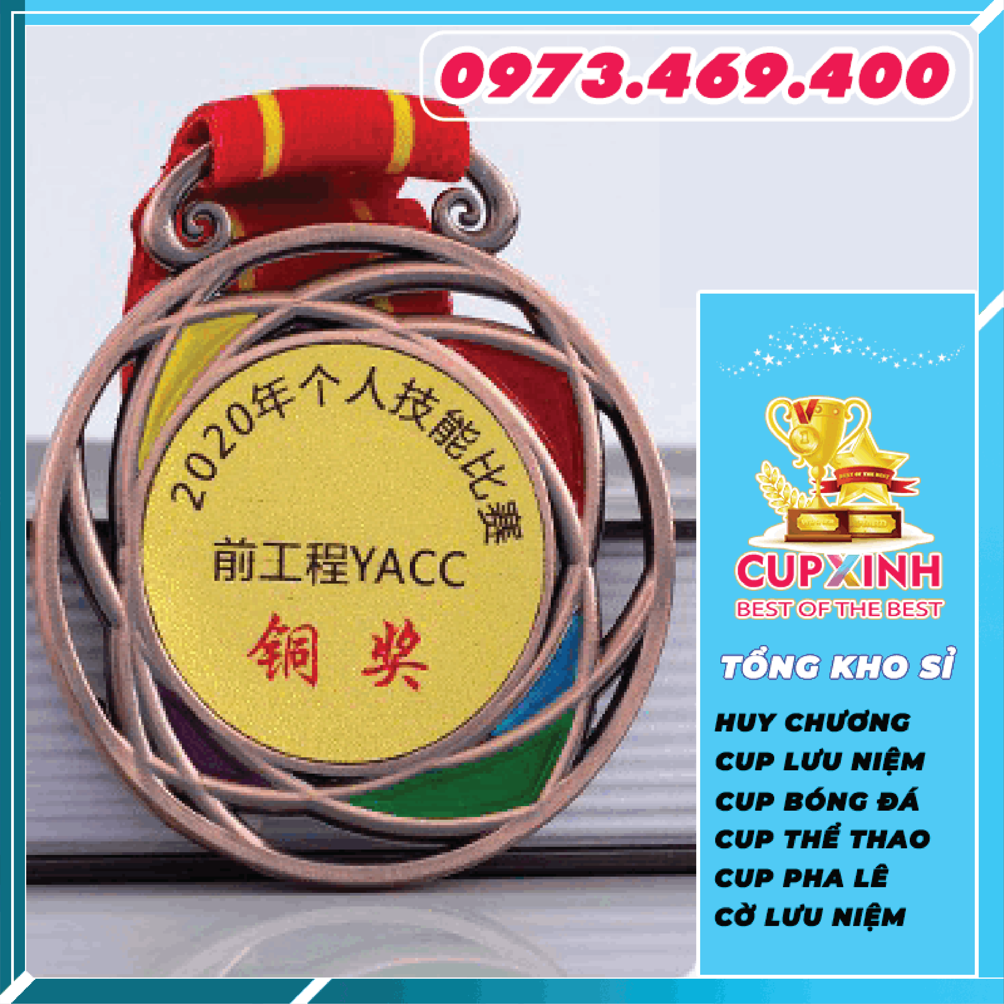 HC036 Tam Giác Lỗ Huy Chương Vàng Bạc Đồng Kim Loại
