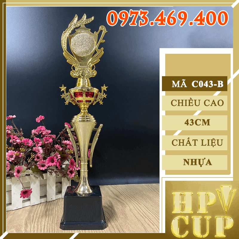 C043 Thẩm Mỹ Quả Dẹt Thân Dài Cup Bộ Đỏ Xanh Tím Trắng Nhựa